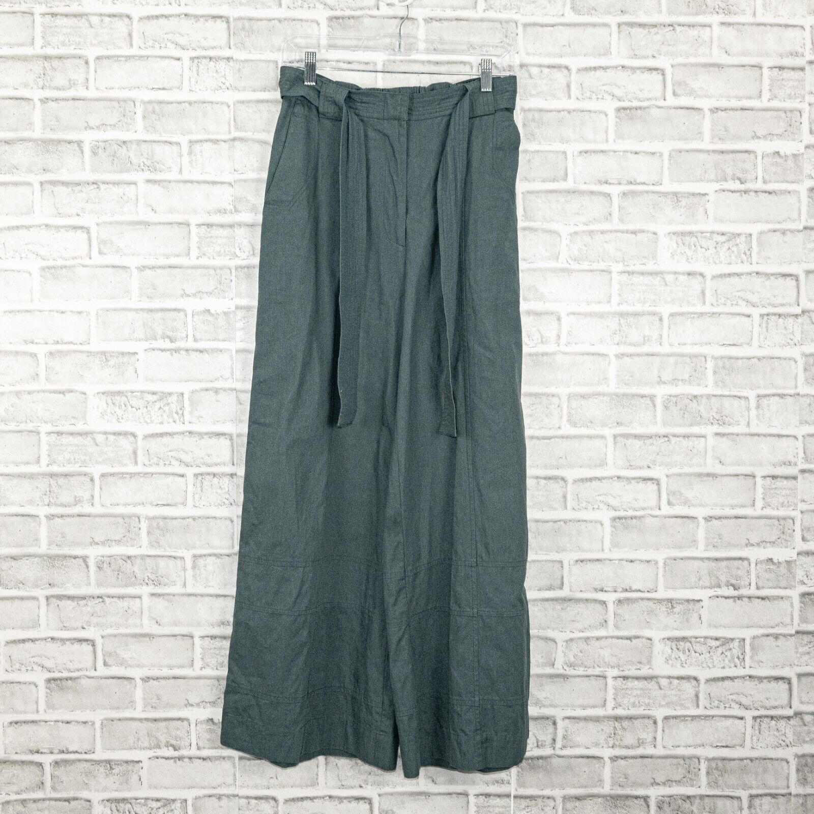 Mes Demoiselles Mes Demoiselles Women's Wide-Leg Belted Pants Teal Size 24" / US 00 / IT 34 - 5 Thumbnail