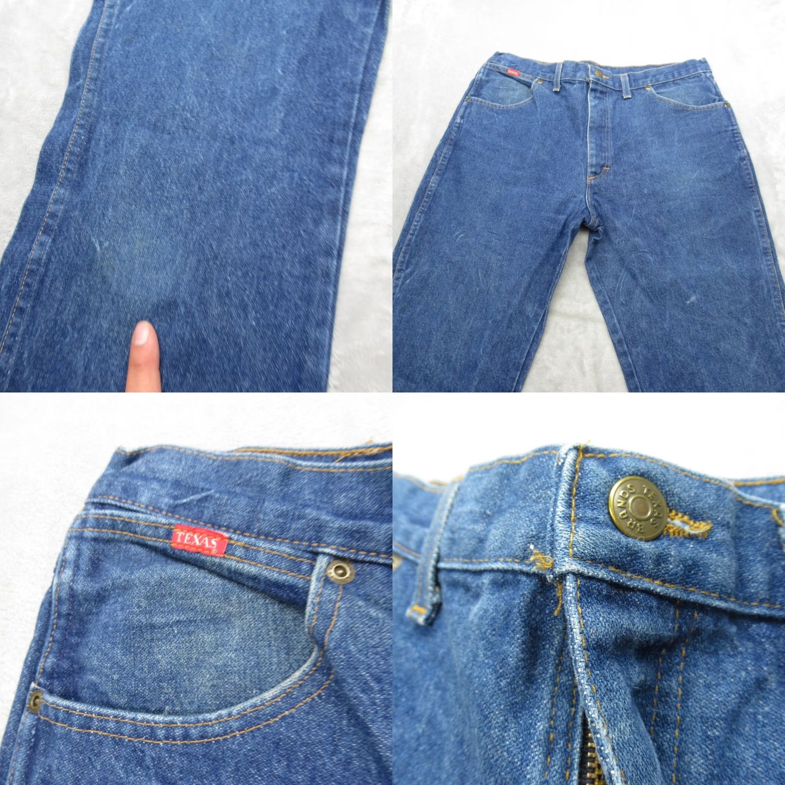 Denime VINTAGE Gen-U-Wine Texas Safety Jeans Mens 34x31 Medium Wash Denim Workwear Bootcut USA Made Size US 34 / EU 50 - 8 Thumbnail