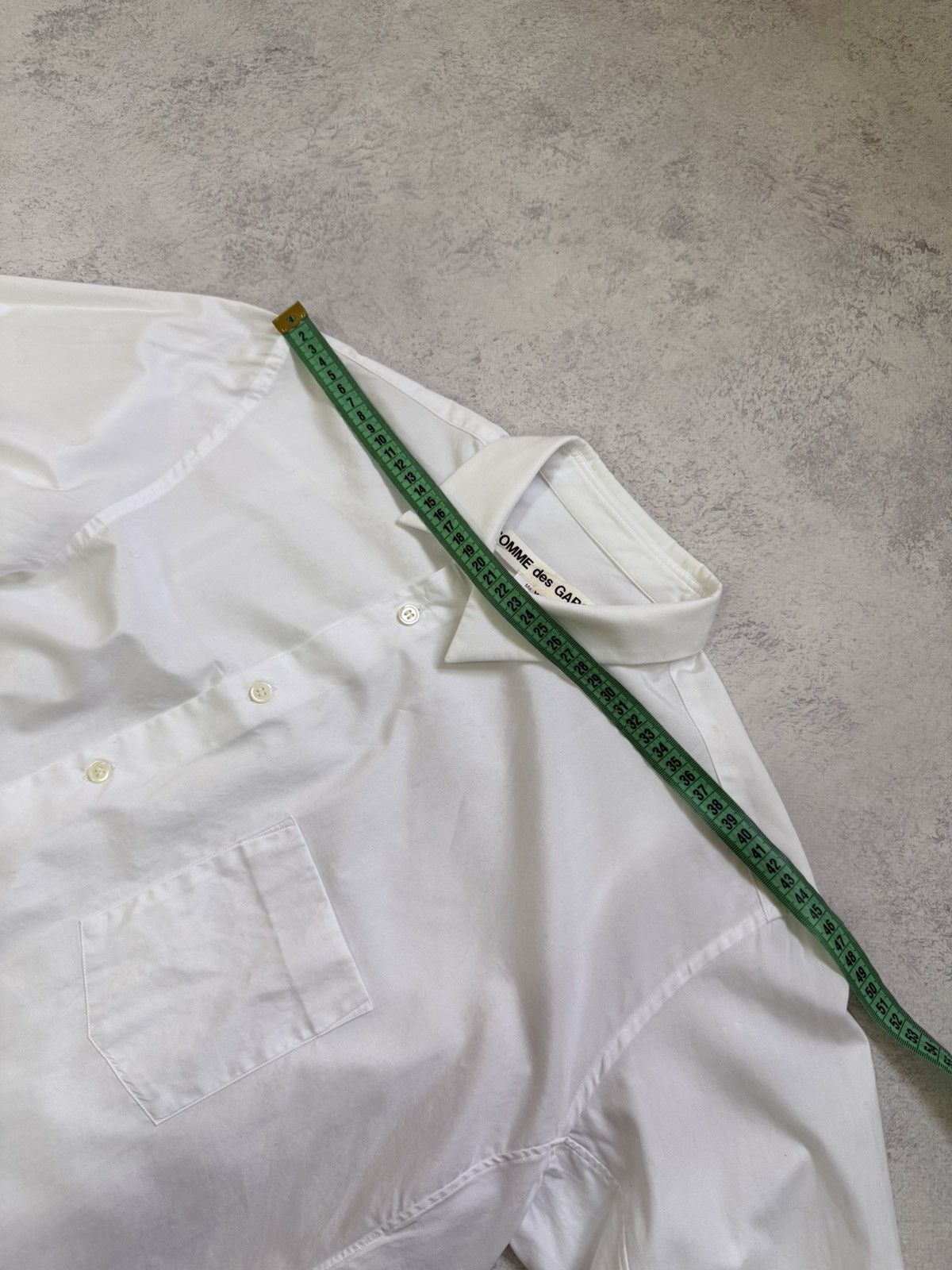 Comme des Garcons Comme Des Garcons Mens White Asymmetric Button Up Long Shirt Size US XS / EU 42 / 0 - 14 Thumbnail