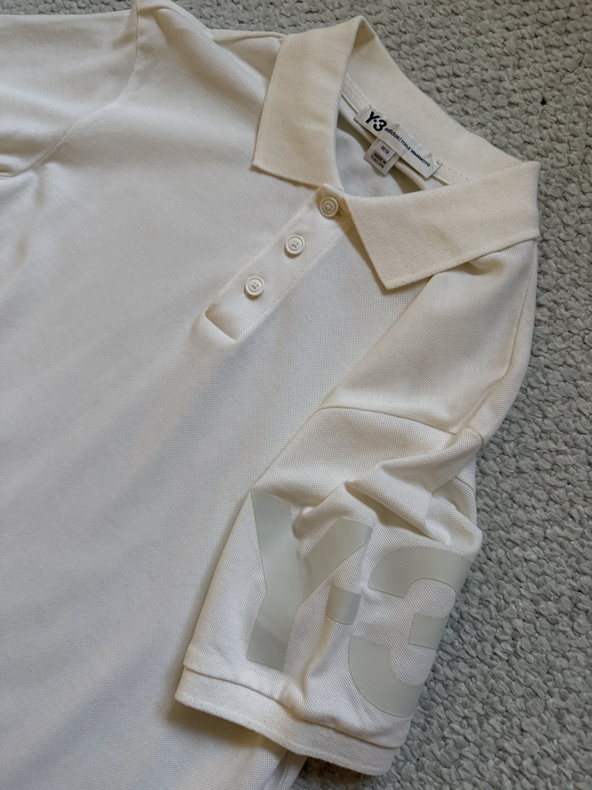 Y-3 Y-3 Sleeve Logo White Polo Size US M / EU 48-50 / 2 - 3 Thumbnail