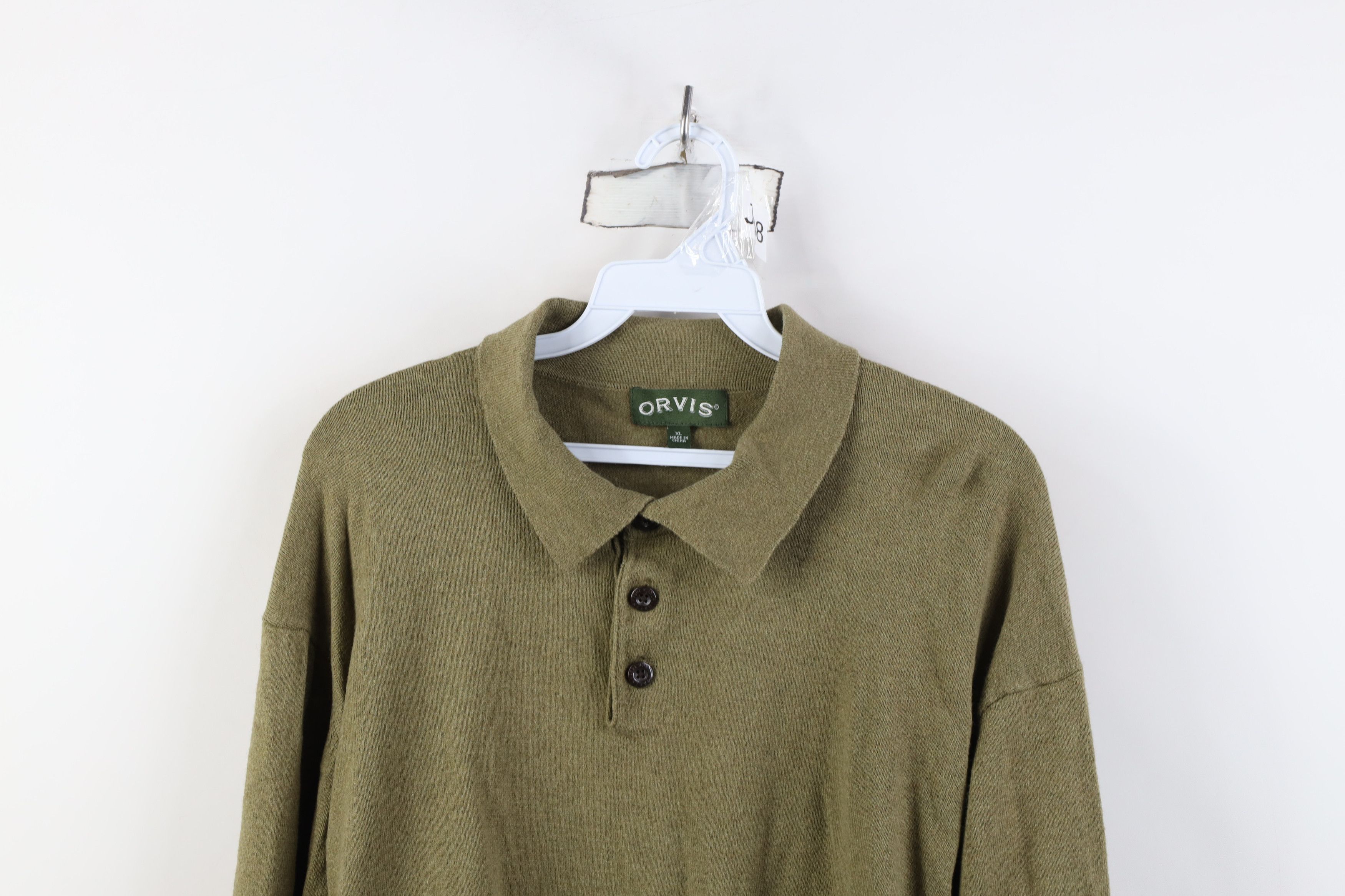 Orvis Vintage Orvis Cashmere Blend Knit Collared Sweater Green Size US XL / EU 56 / 4 - 2 Thumbnail