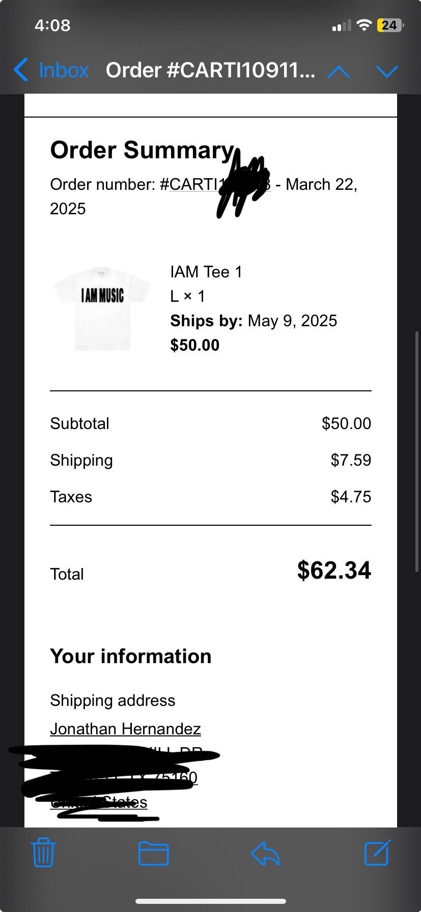 Playboi Carti I AM MUSIC TEE1 Size US L / EU 52-54 / 3 - 5 Thumbnail