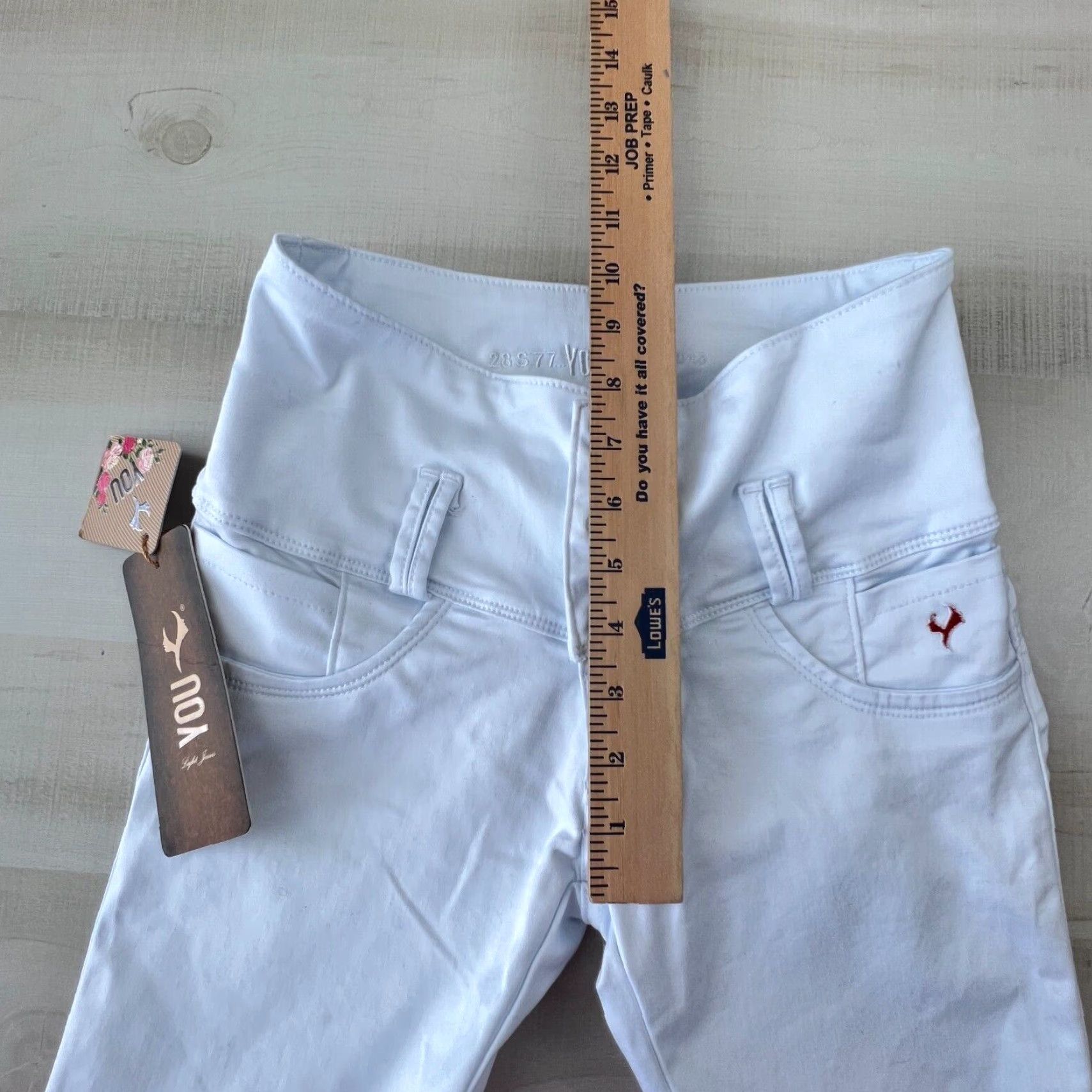 Vintage YOU Womens White Skinny Jeans Stretch 25 Waist Low Rise Casual Cotton Size 42" / US 20 - 7 Thumbnail