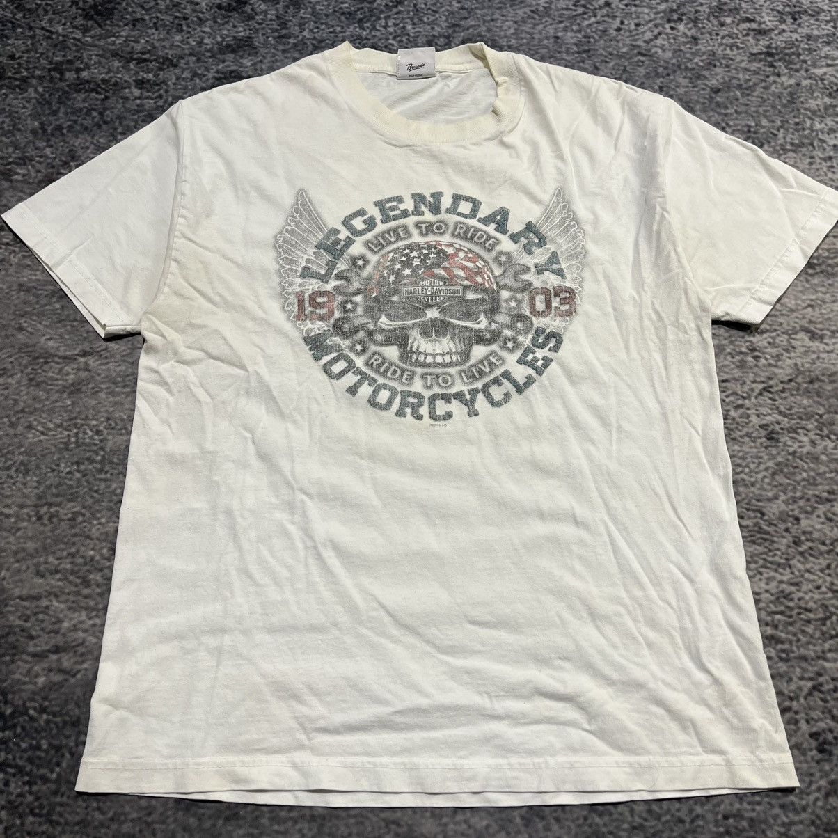 Harley Davidson HARLEY DAVIDSON VINTAGE 2015 SKULL GRUNGE BIKER T SHIRT Size US L / EU 52-54 / 3 - 3 Thumbnail