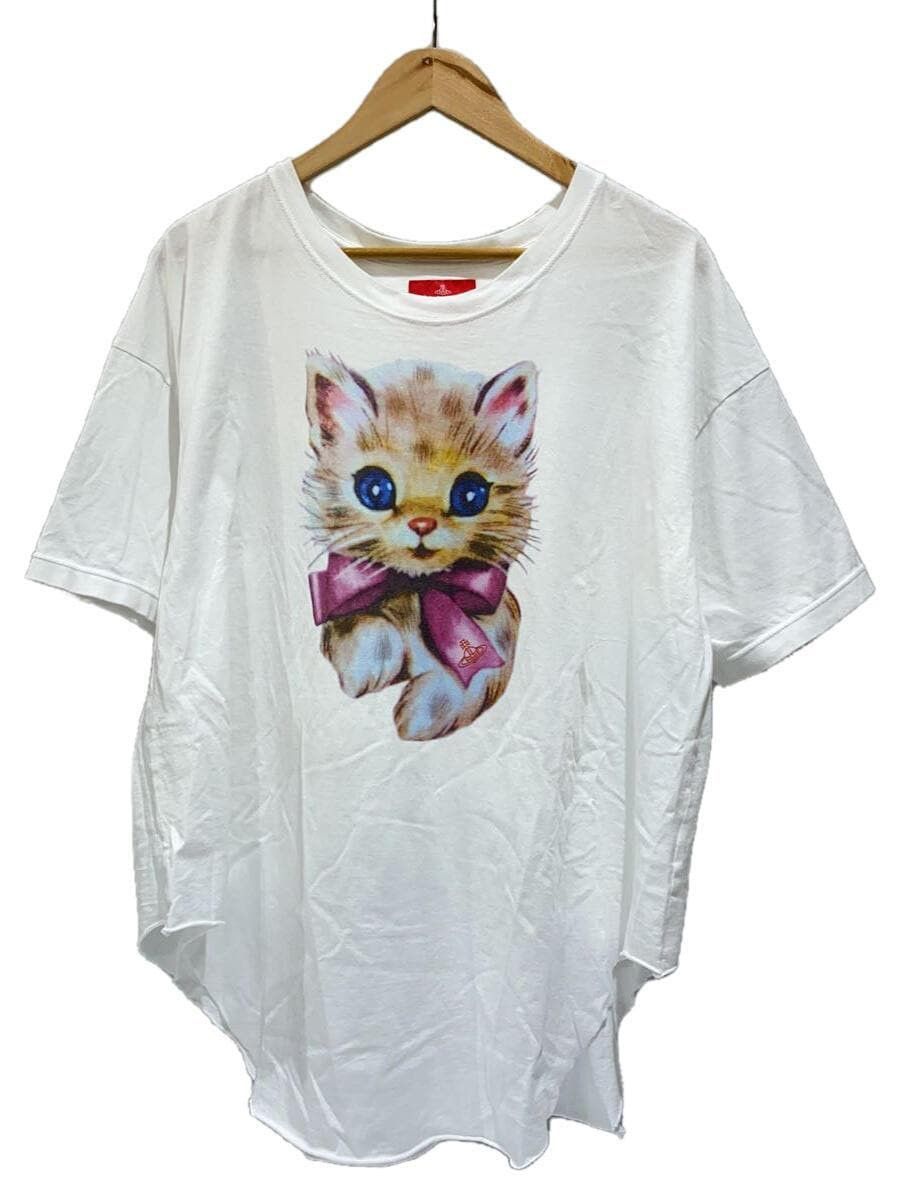 image of Vivienne Westwood Precious Kitty T-Shirt in White, Men's (Size XL)