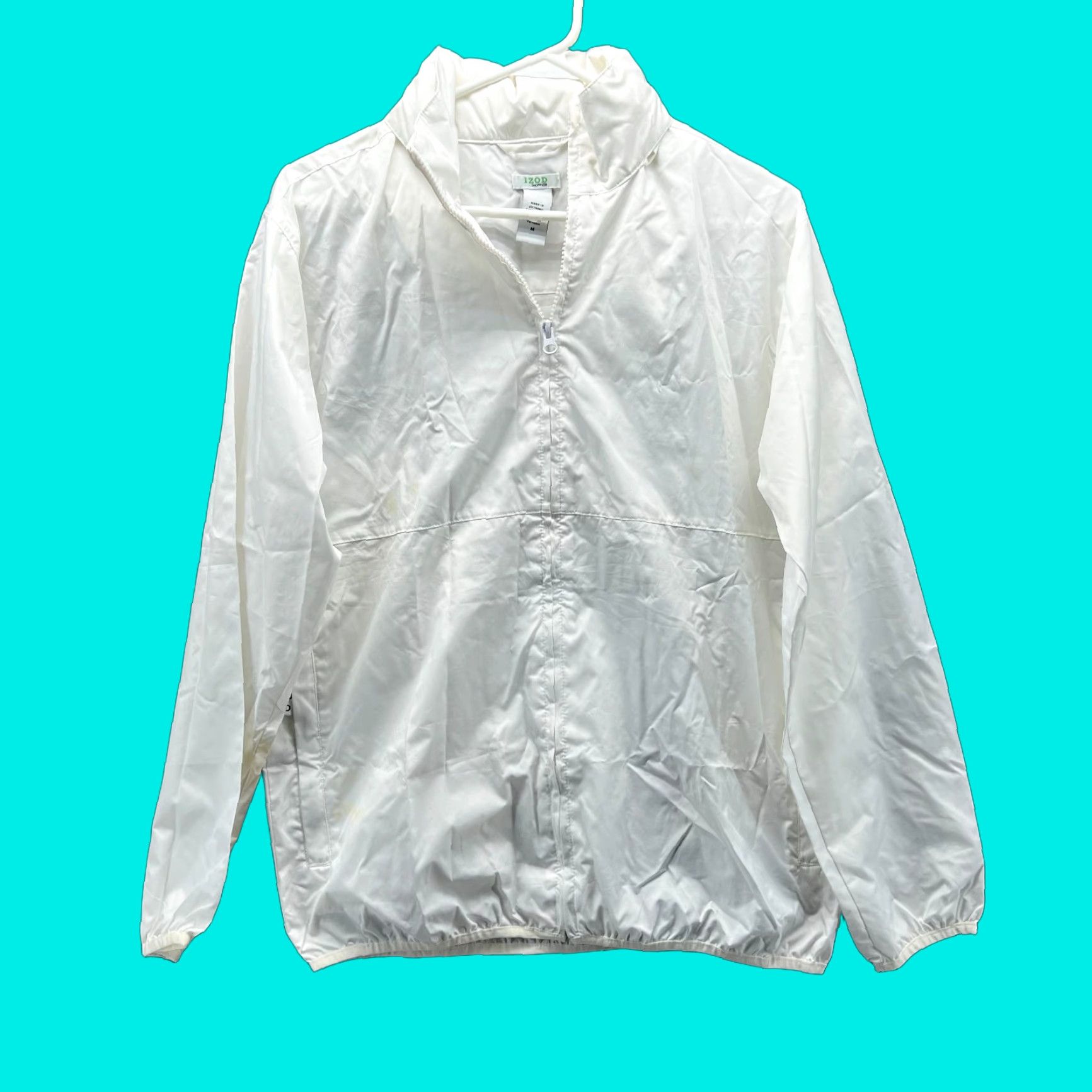 Izod VINTAGE IZOD Jacket Mens M White Windbreaker Lightweight Zip Up XFG Size US M / EU 48-50 / 2 - 1 Thumbnail