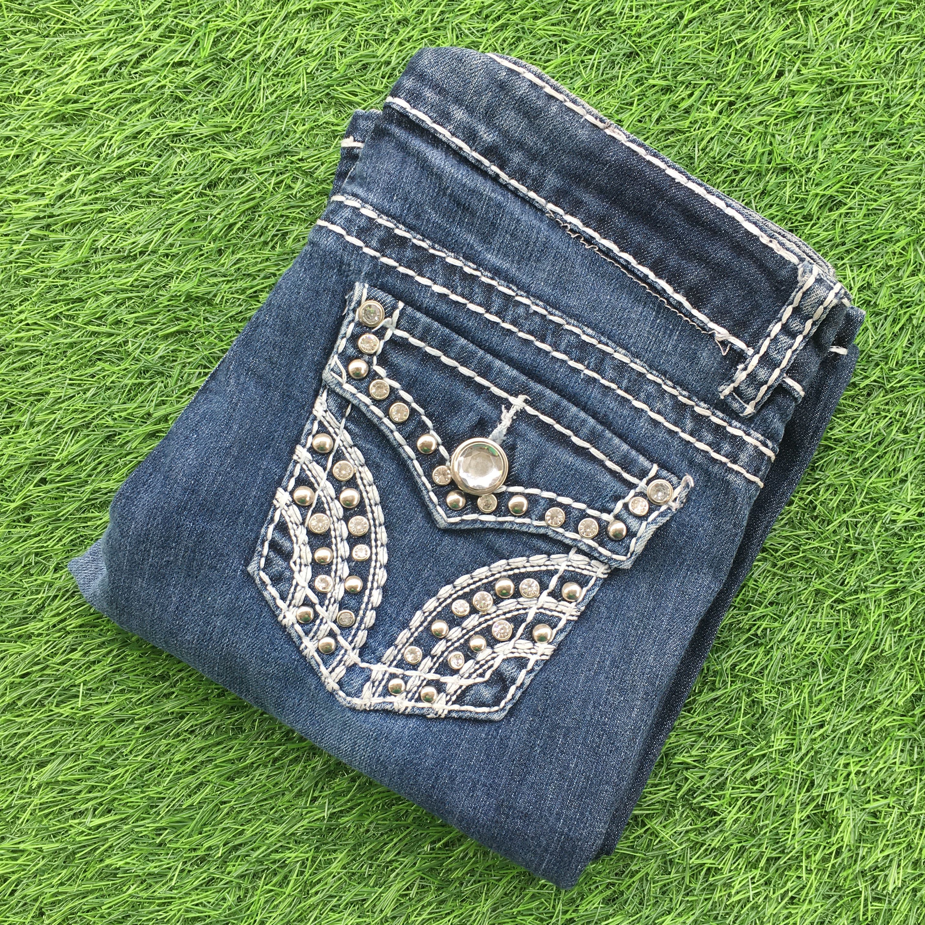 Grace in LA × Jean Miss Chic Slim Boot Cut Jeans D-977 Size 27" / US 4 / IT 40 - 9 Thumbnail
