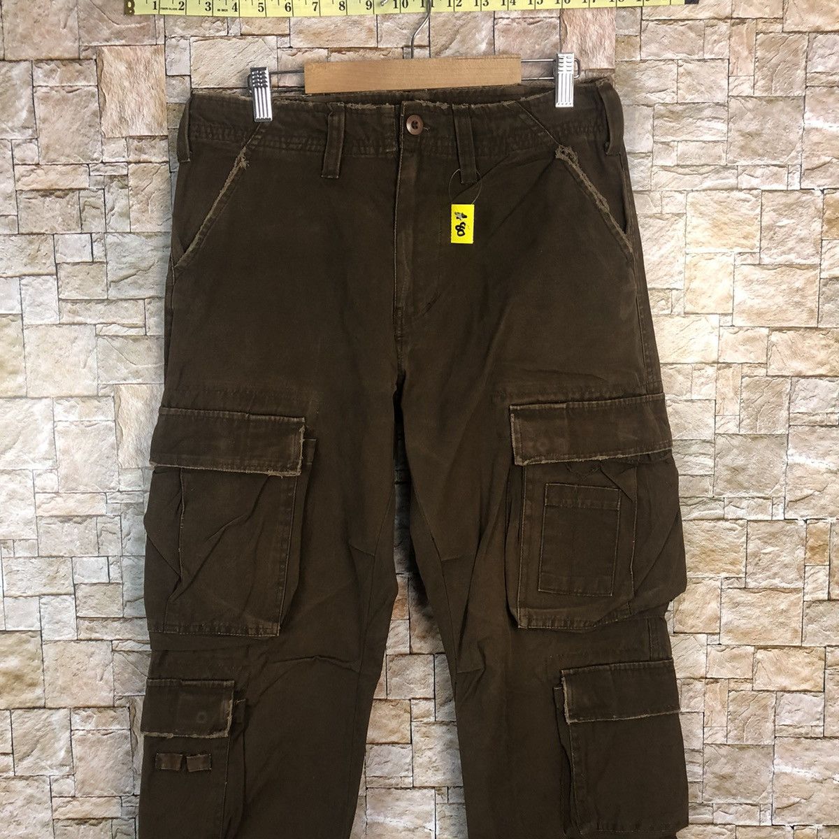 Japanese Brand Example Big pocket Dark Brown Cargo Multipocket Pants #A80 Size US 29 - 2 Thumbnail