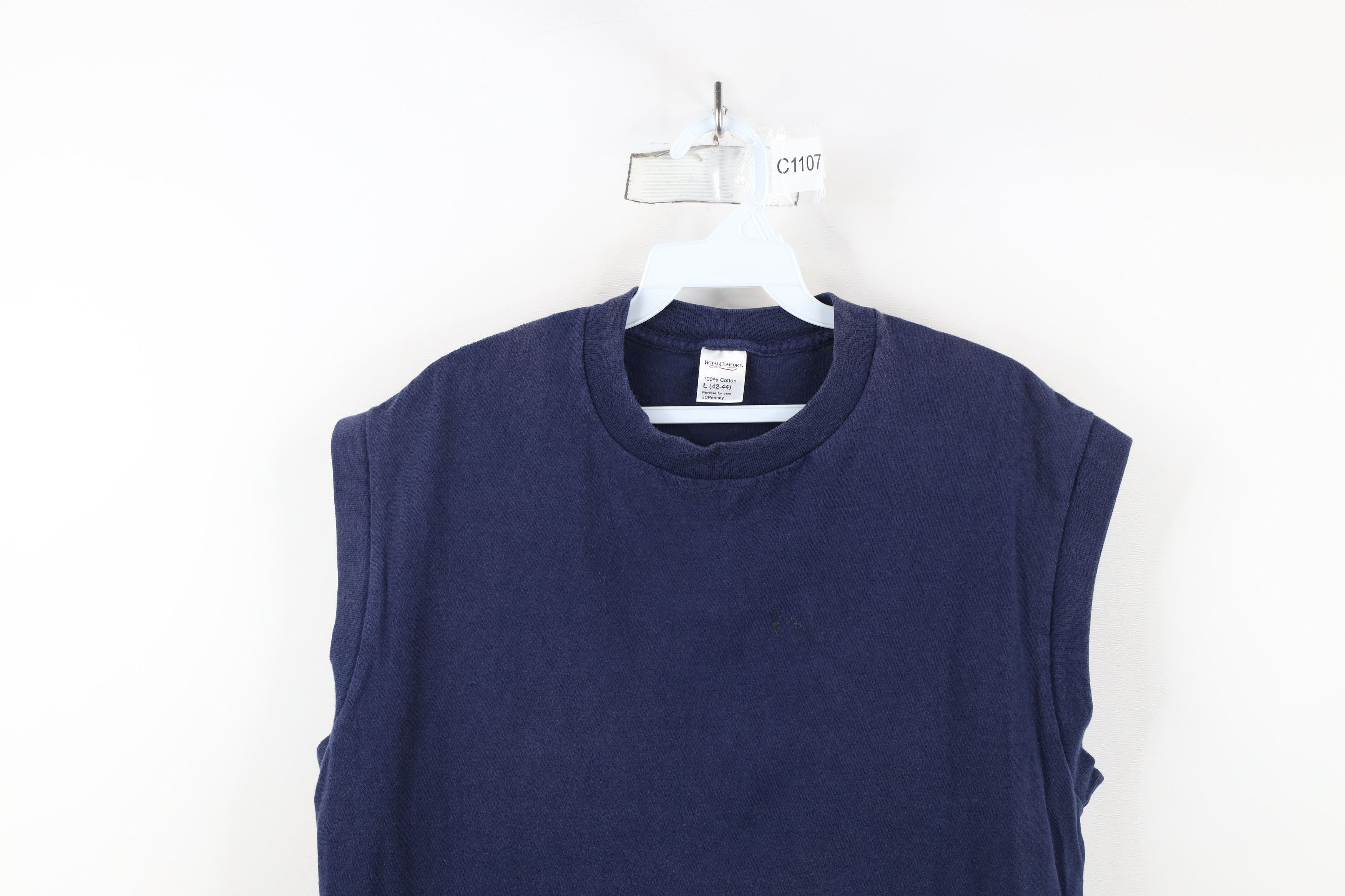 Vintage Vintage 90s Streetwear Sleeveless Muscle T-Shirt Blue USA Size US L / EU 52-54 / 3 - 2 Thumbnail