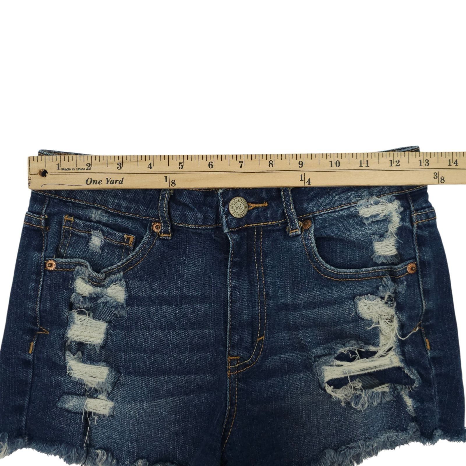 Aeropostale Aeropostale High Waisted Denim Shorts 4 Shorty Distressed Size 27" / US 4 / IT 40 - 3 Thumbnail