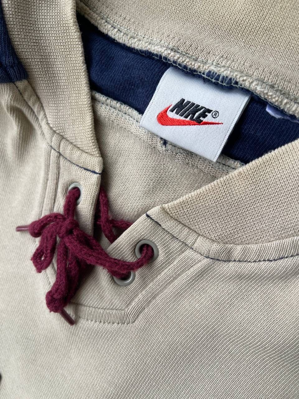 Nike Vintage Nike Lace-Up Hockey Sweatshirt – Beige / Navy Size US XL / EU 56 / 4 - 5 Thumbnail