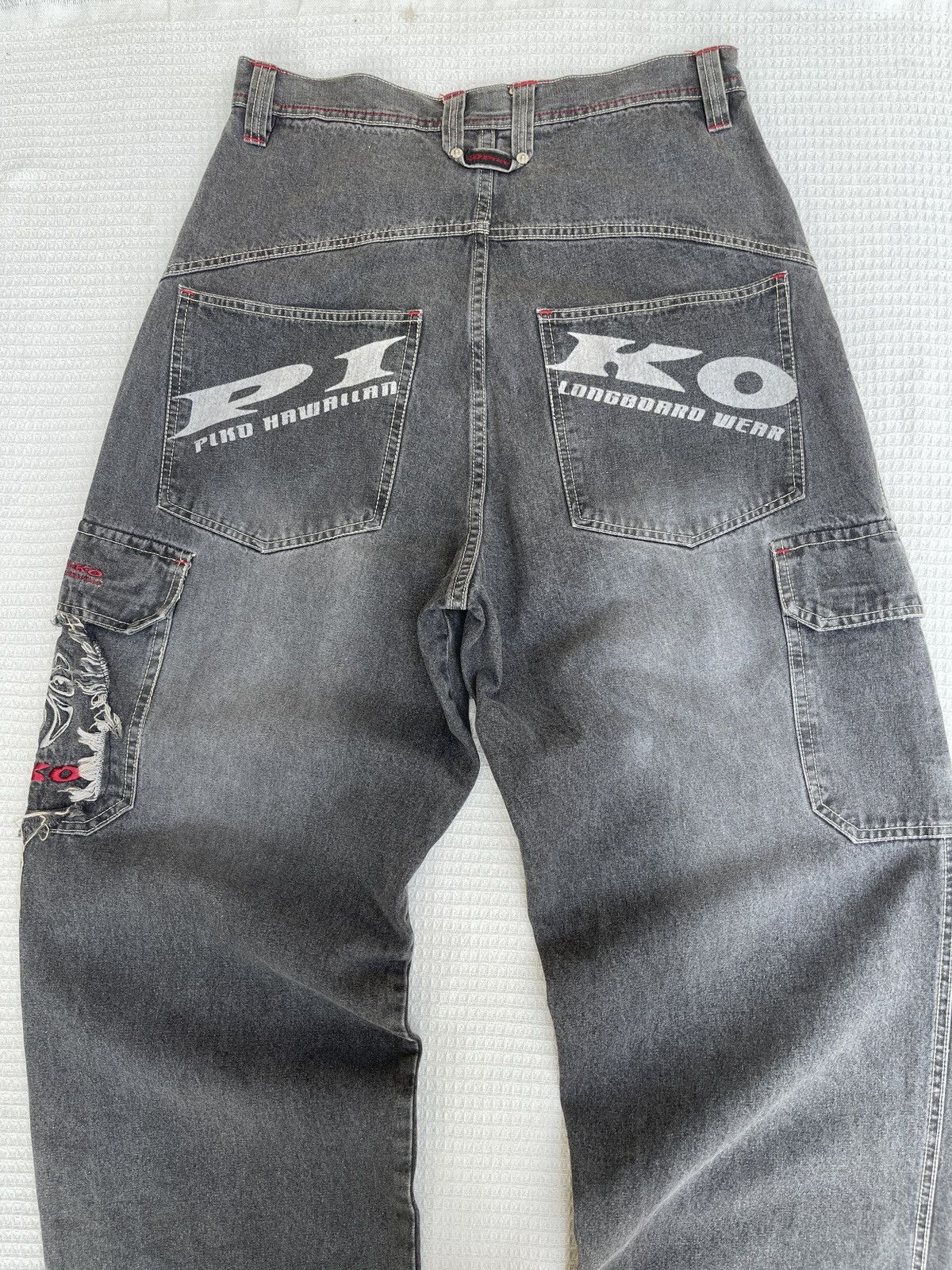 JNCO Last Drop🔥Rare🔥Vintage Piko Hawaiian Cargo Baggy Jeans Size US 32 / EU 48 - 4 Thumbnail