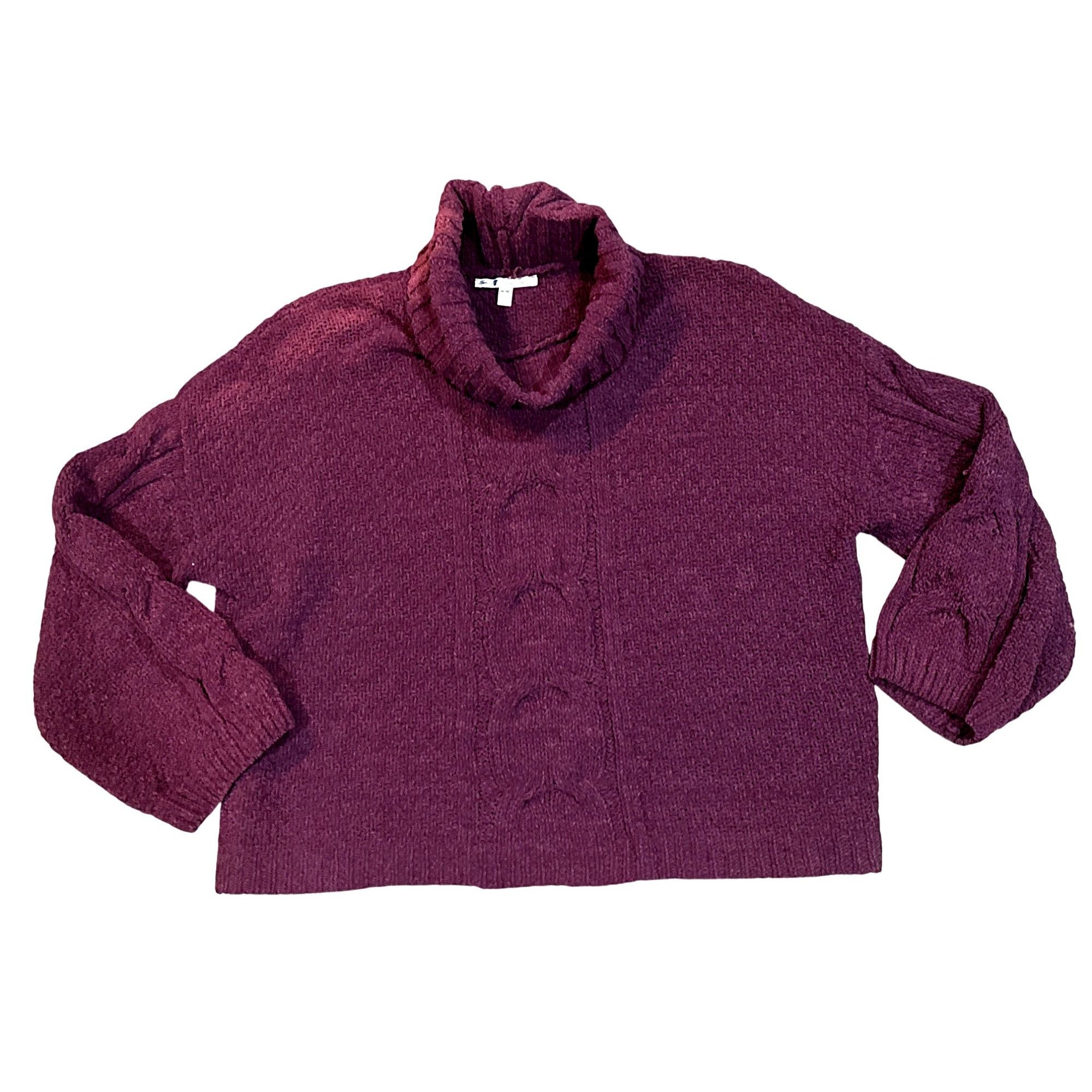 Seven 7 Seven7 Cable Knit Purple Cowl Neck Sweater Cozy Premium Qual Size XXL / US 16-18 / IT 52-54 - 7 Thumbnail