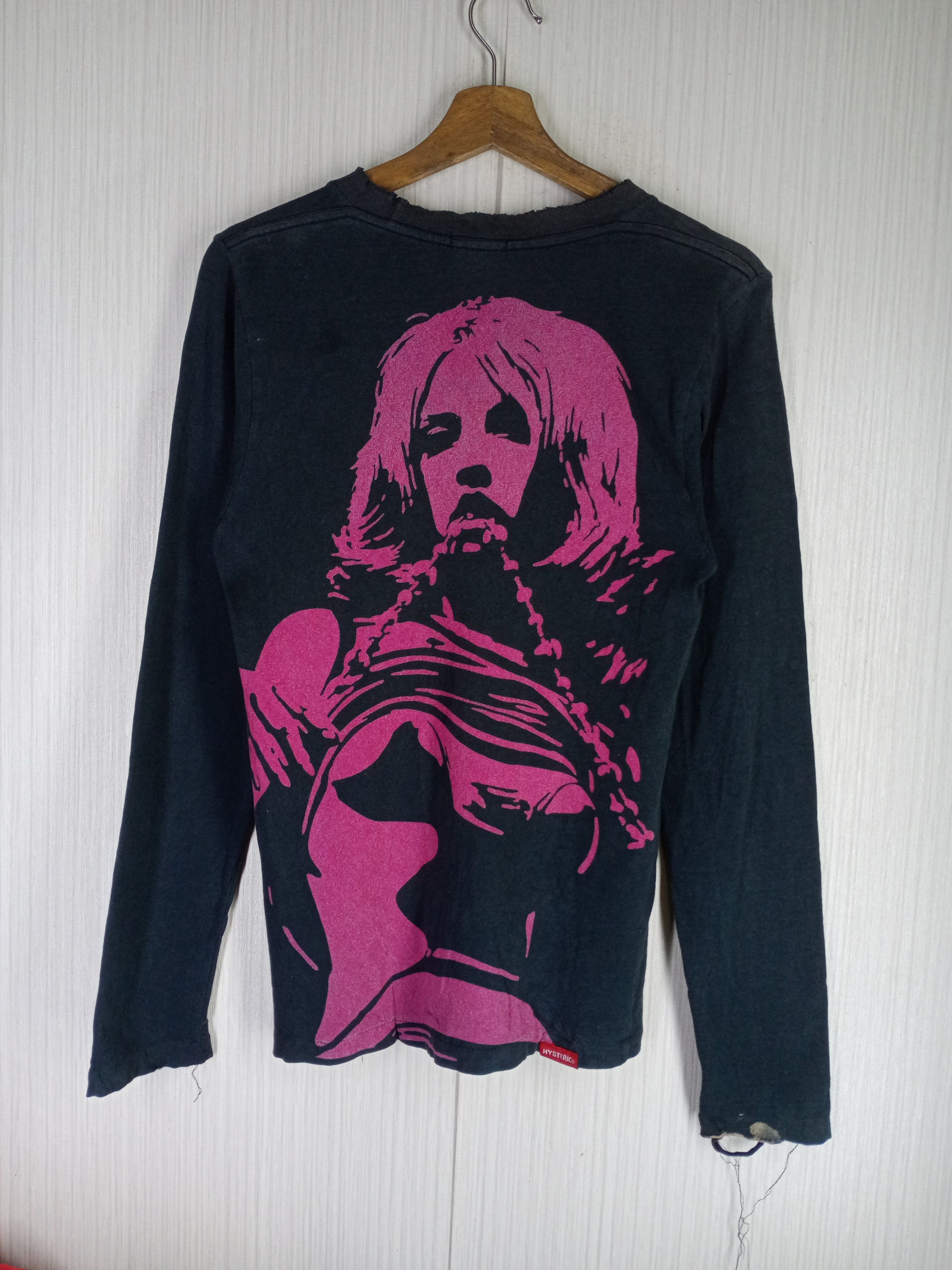 国内で当店のみ Hell System - DISTRESSED WASH LONG-SLEEVE Heavyweight Printing Cotton Oversize Blank Vintage Acid Wash