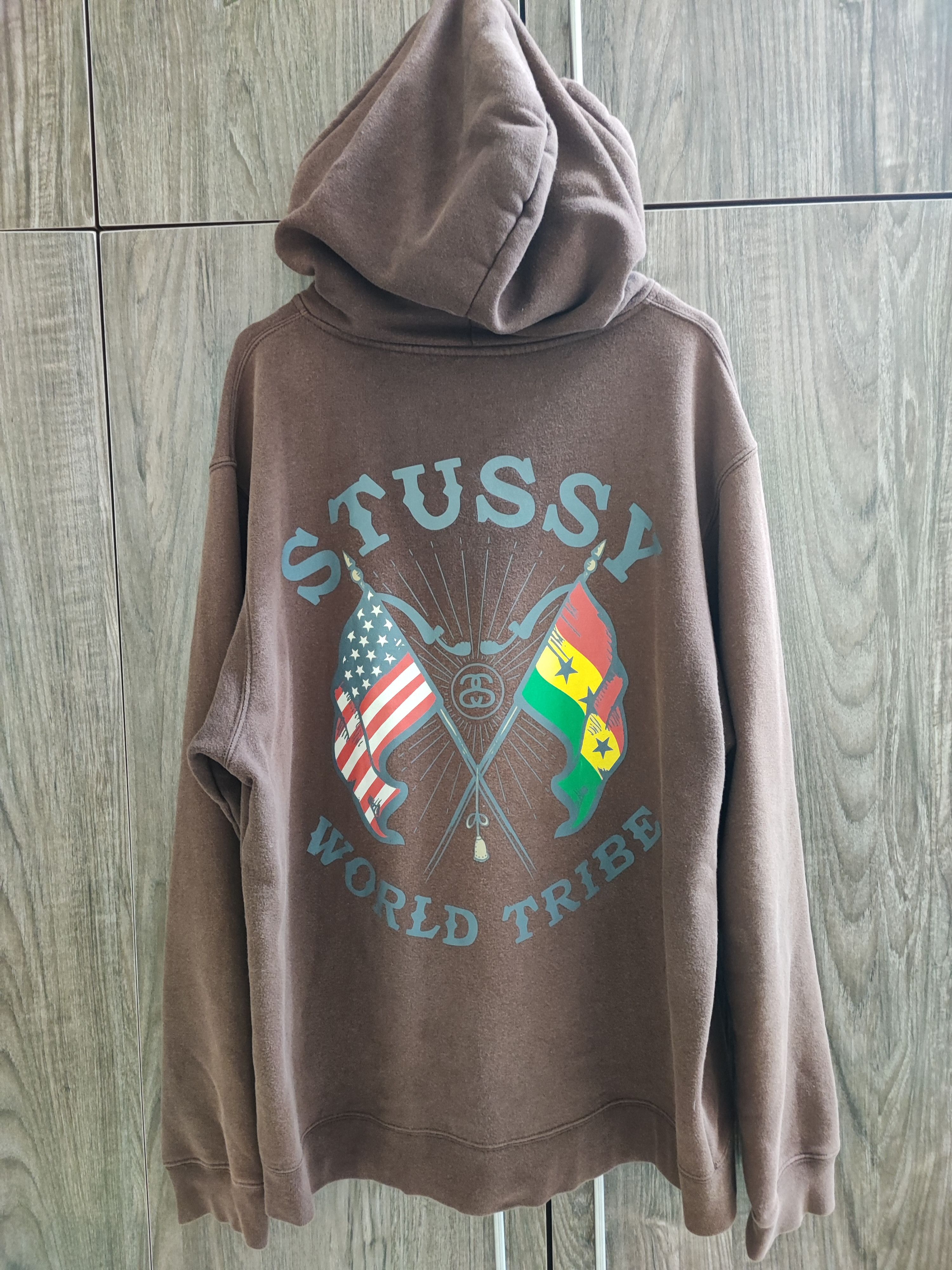 Vintage Vintage Stussy World Tribe Back Hit Zipper Hoodie Size US L / EU 52-54 / 3 - 3 Thumbnail