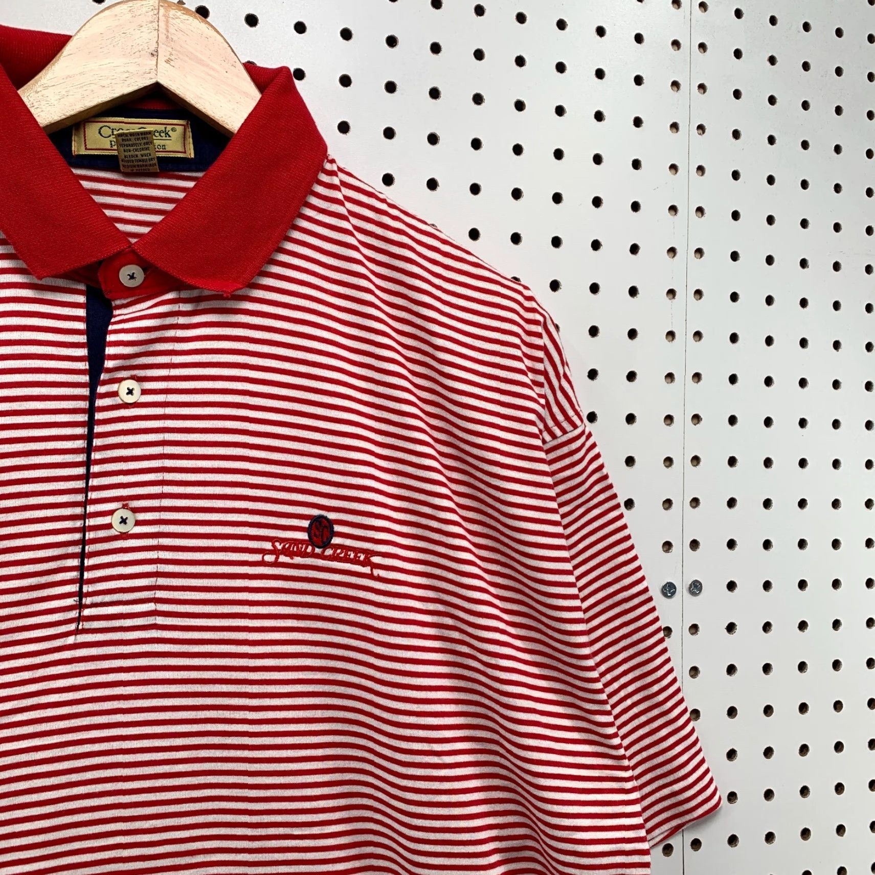 Vintage VINTAGE Cross Creek Polo Shirt Red White Striped Mens XL Short Sleeve Collared 90s Size US XL / EU 56 / 4 - 7 Thumbnail