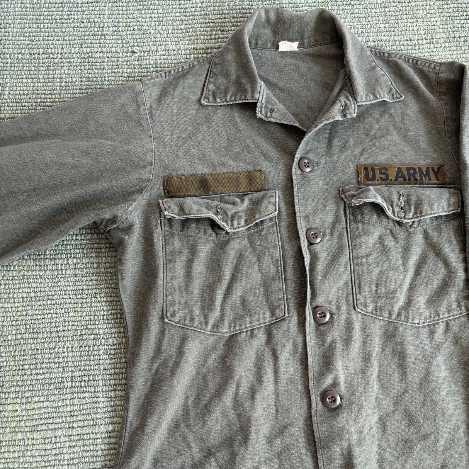 Vintage Vintage 60s All Cotton OG-107 Army Fatigue Shirt Nameplate Size US M / EU 48-50 / 2 - 6 Thumbnail