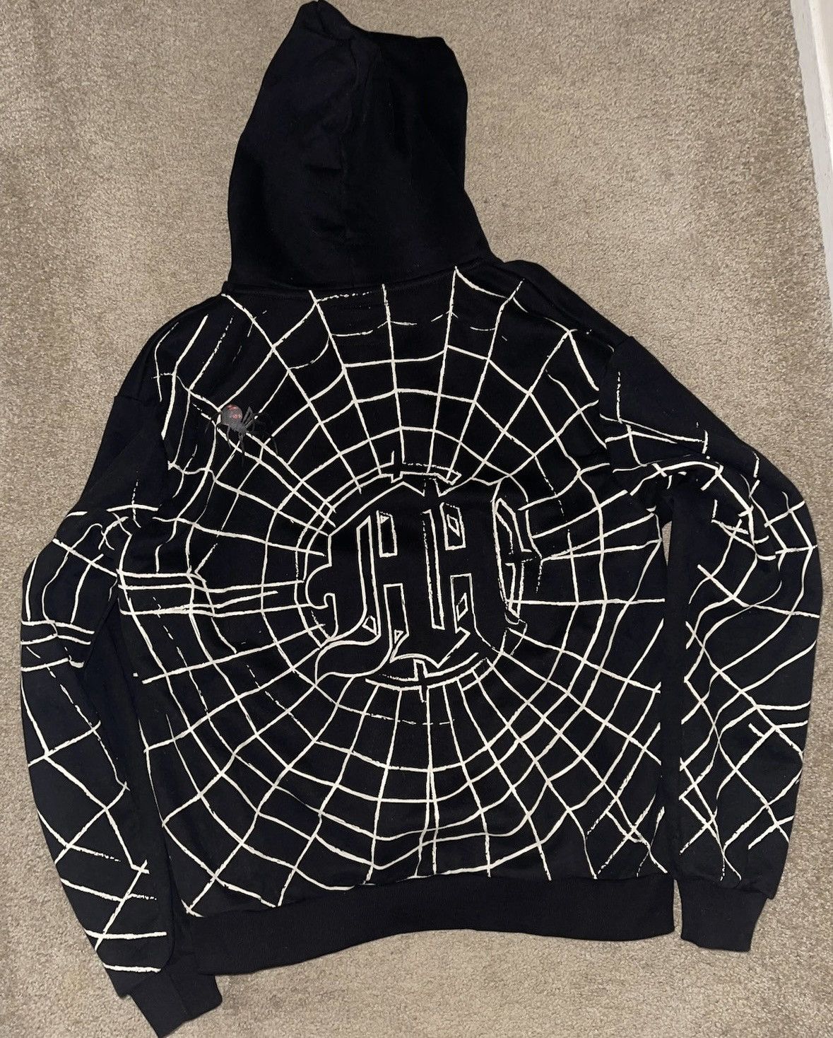 image of Menace Spider Hoodie in Black, Men's (Size Large)