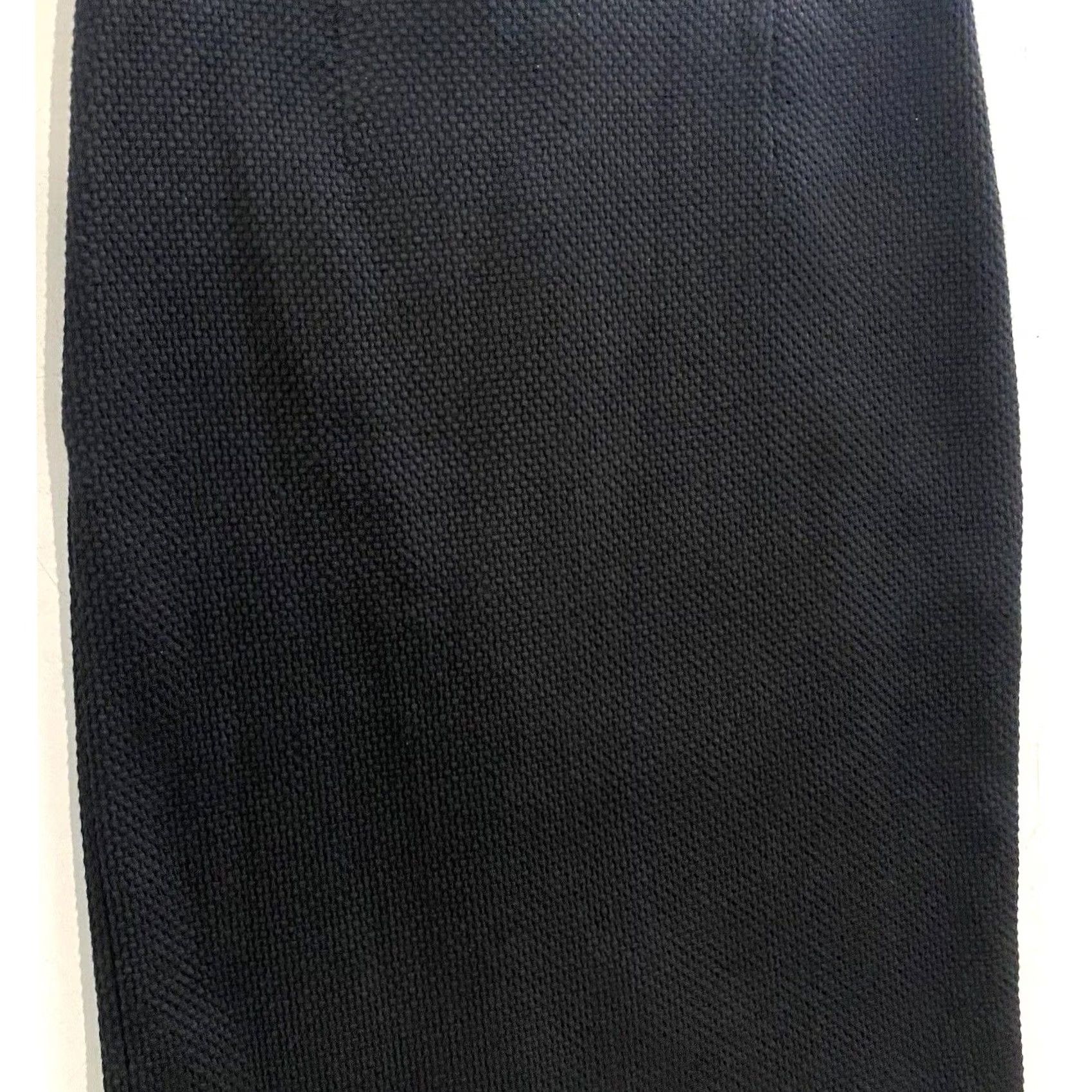 Vintage Teri Jon Black Pencil Skirt Textured Cotton Spandex Sz 6 Women's Knee Length Zip Front Modern Straight & Pencil Size 28" / US 6 / IT 42 - 3 Thumbnail
