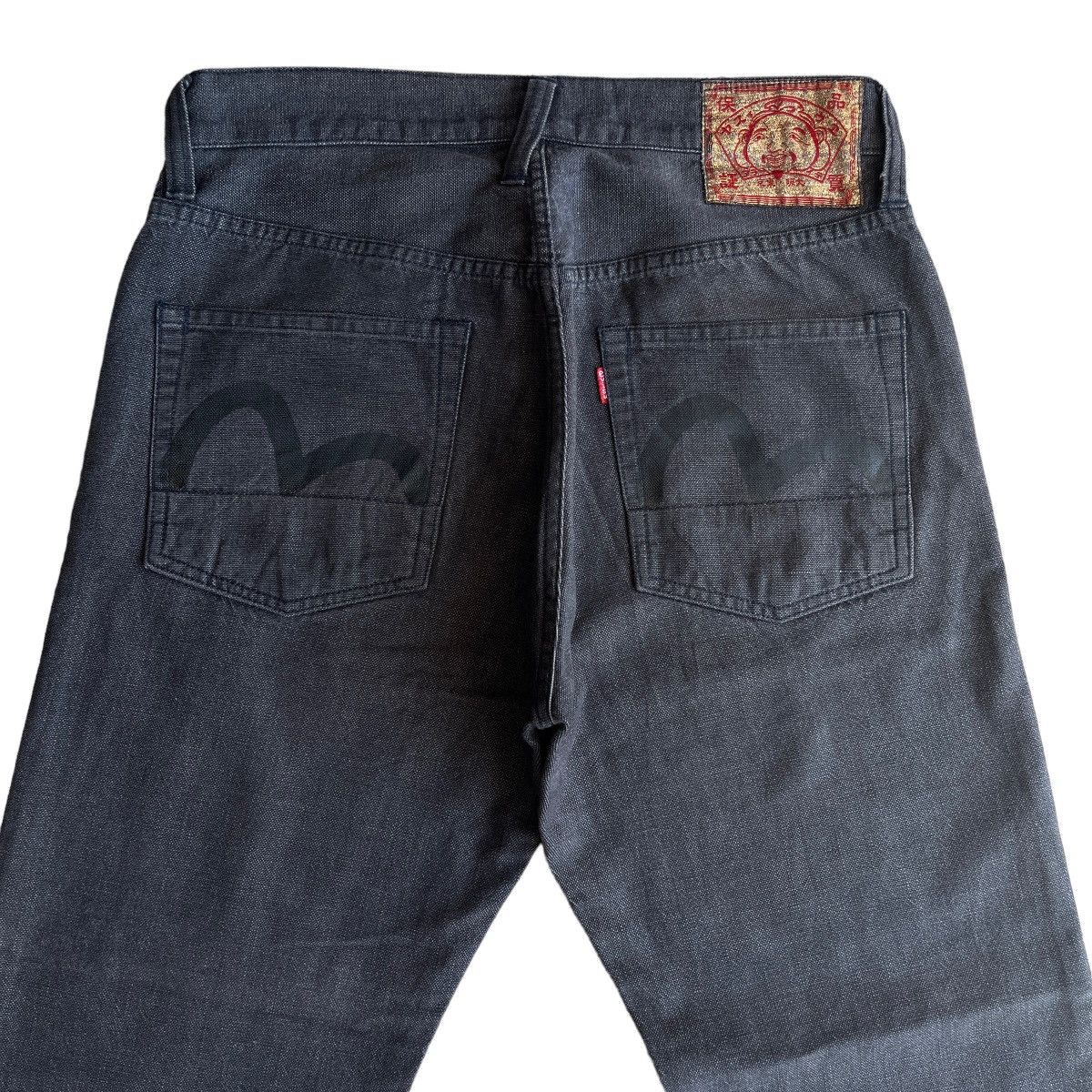 Evisu × Japanese Brand EVISU BLACK SEAGULL VELVET LIST JEANS Size US 30 / EU 46 - 3 Thumbnail