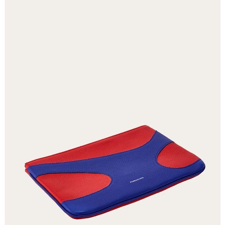 Salvatore Ferragamo o1s1rm0924 Size: OS / Cut Out leather Pouch in Red/Blue Size ONE SIZE - 2 Thumbnail