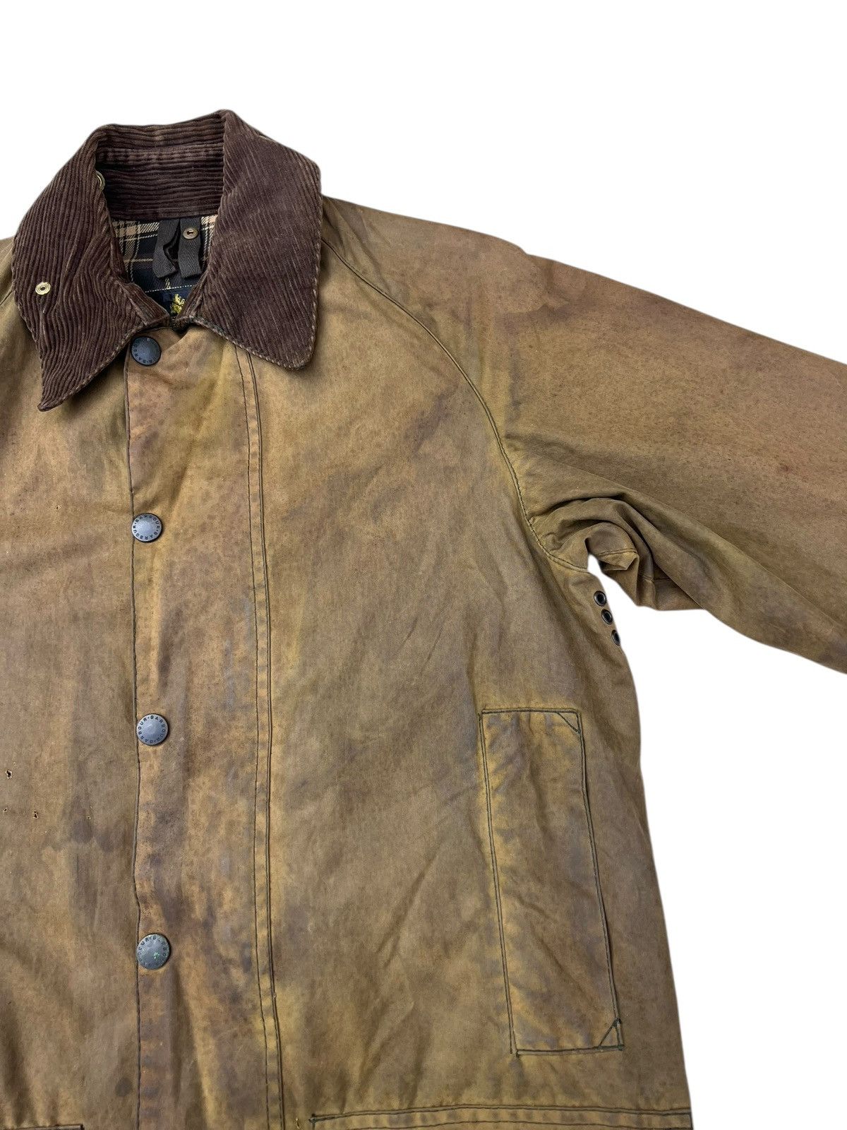 Barbour Trashed Vintage Barbour Beaufort Distressed Waxed Jacket Size US S / EU 44-46 / 1 - 10 Thumbnail