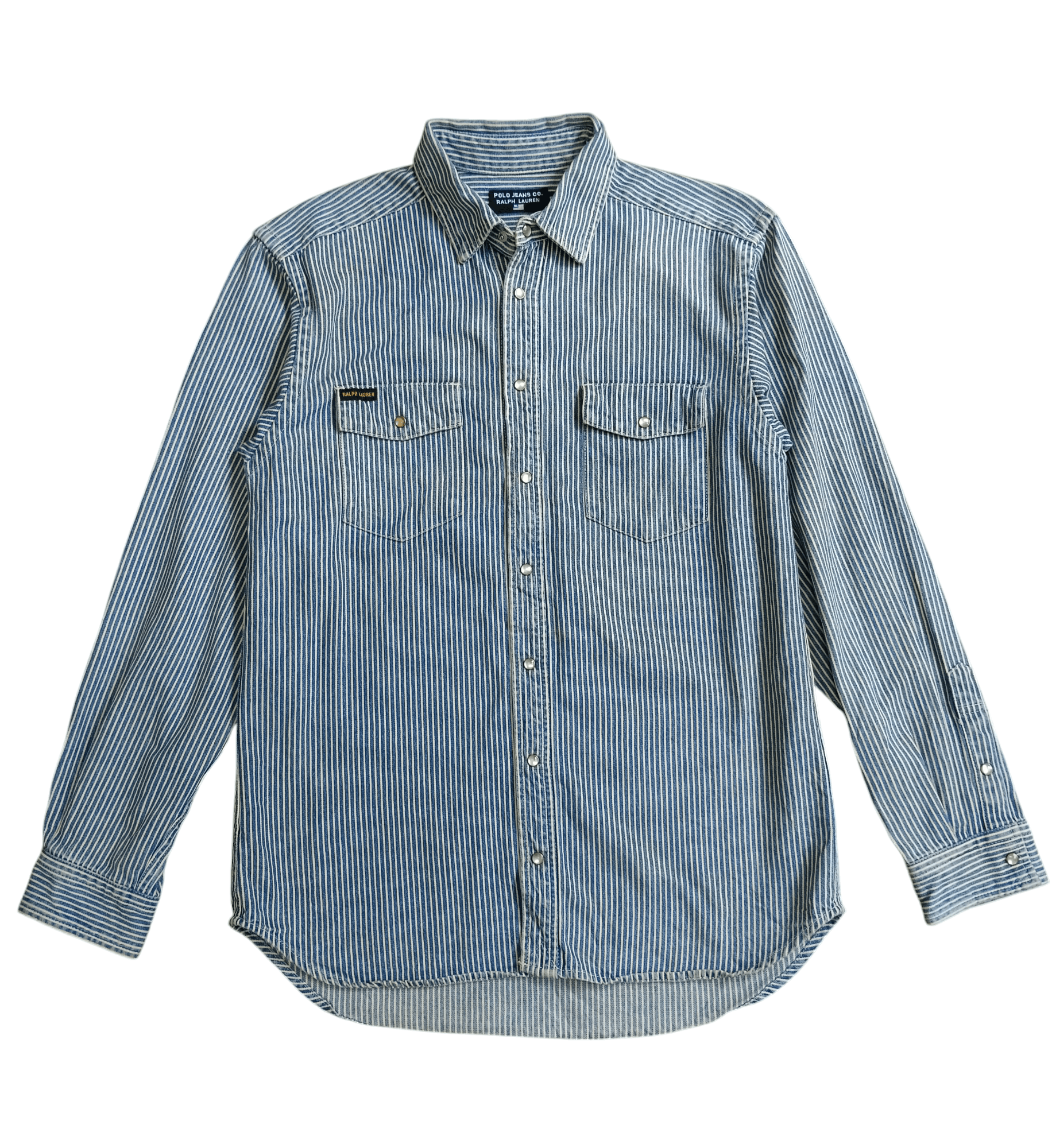 VINTAGE 90s RALPH LAUREN WESTERN DENIM HICKORY STRIPE