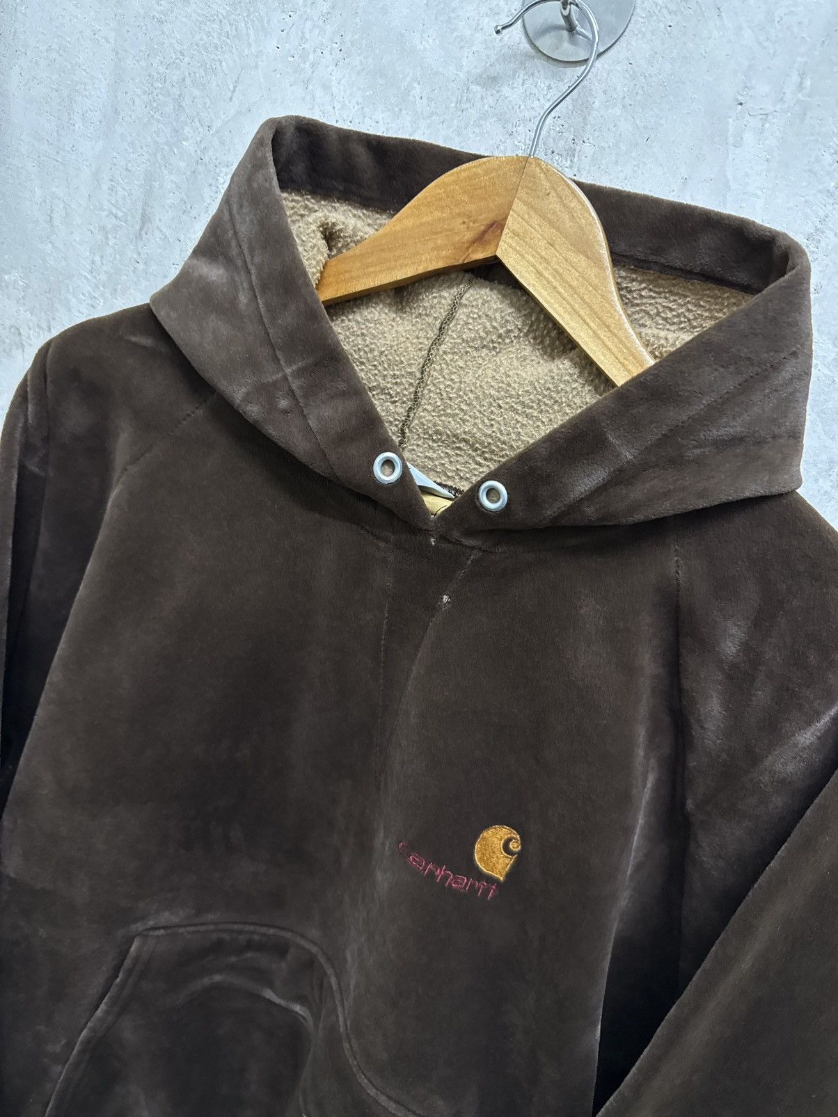 Carhartt RARE! Vintage 90s Carhartt Velvet Pullover Hoodie Size US XL / EU 56 / 4 - 4 Thumbnail
