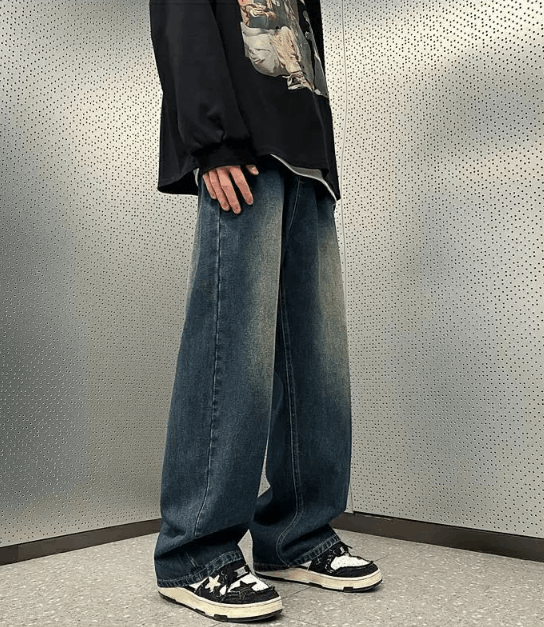 Vintage Retro men's loose distressed oversize casual jeans Size US 32 / EU 48 - 3 Thumbnail