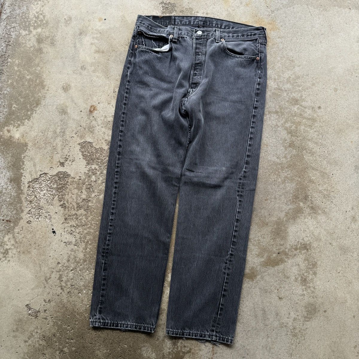 Levi's Levi's 501 Faded Black Thrashed Denim Jeans ERD Grunge Size US 36 / EU 52 - 8 Thumbnail