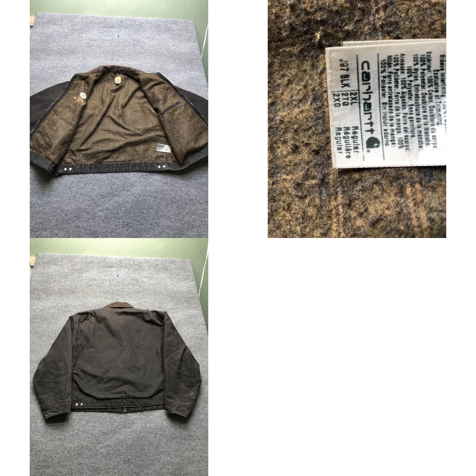 Carhartt Carhartt Jacket Mens 2XL Black Canvas Bomber Full Zip Workwear Blanket Lined J97 Size US XXL / EU 58 / 5 - 8 Thumbnail