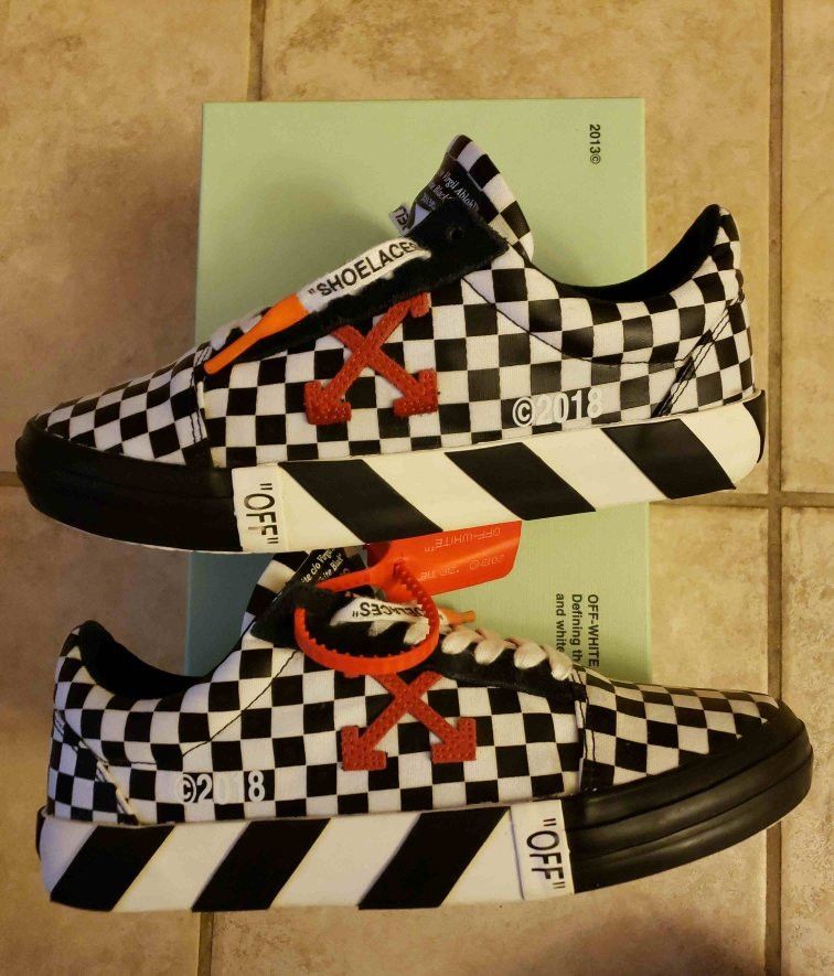 Off white checkered vulc hotsell