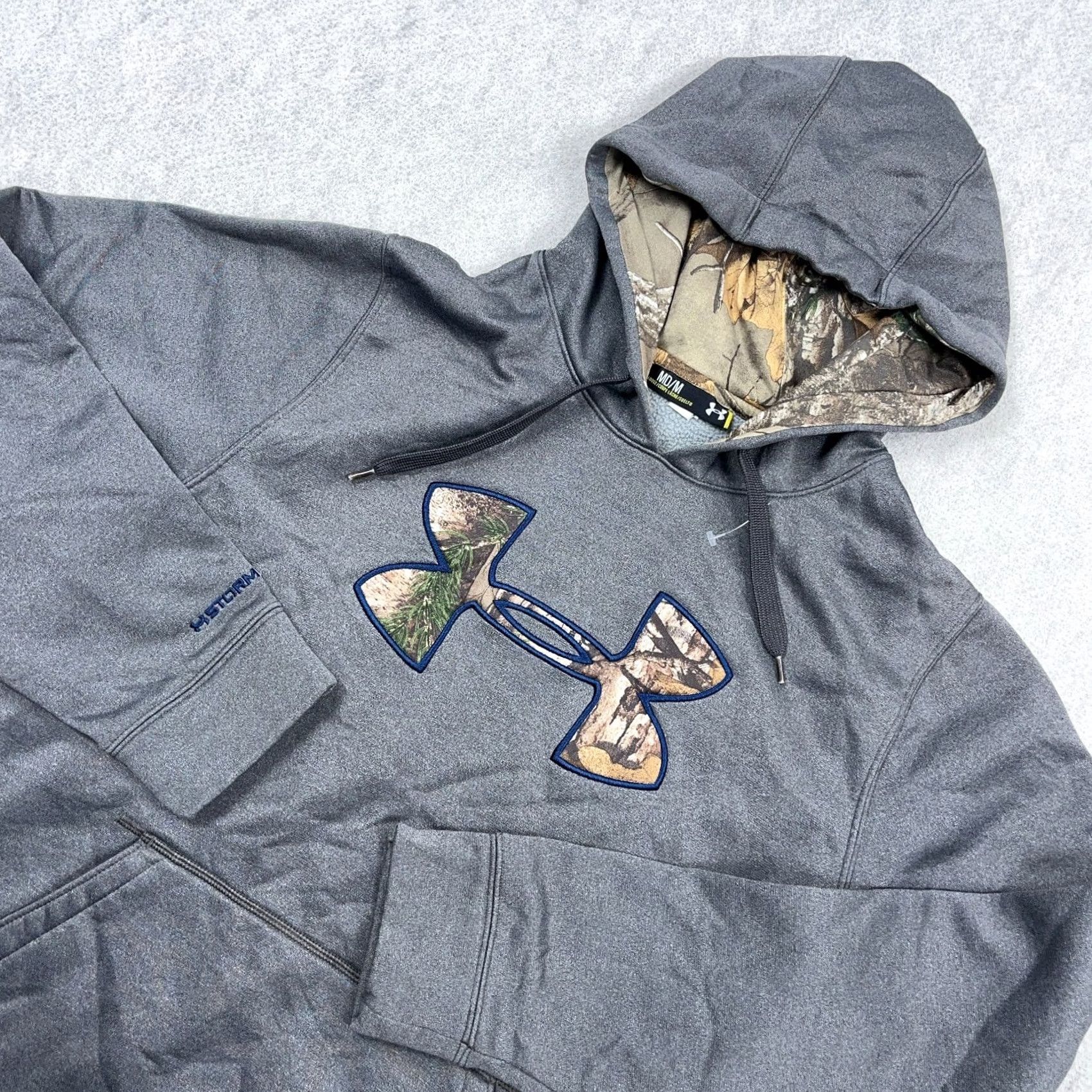 Under Armour Under Armour Hoodie Men M Gray Camo Logo Loose Fit Sweatshirt Hunting Adult Regular Size Size US M / EU 48-50 / 2 - 2 Thumbnail