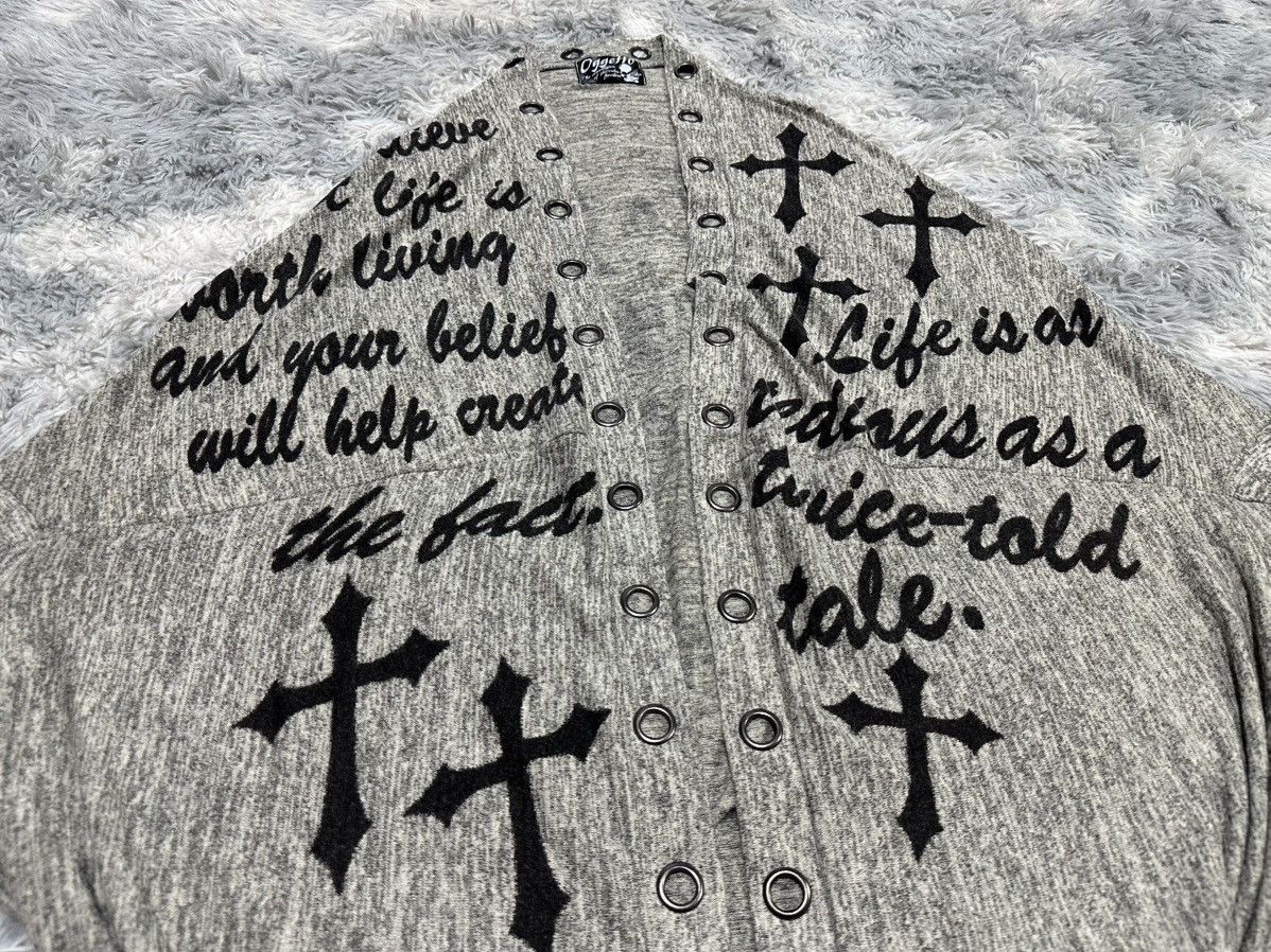 If Six Was Nine 🔥Sick Y2K Orgetto Batwing Cardigan Poem Cross Skull Punk Got Size US XL / EU 56 / 4 - 3 Thumbnail