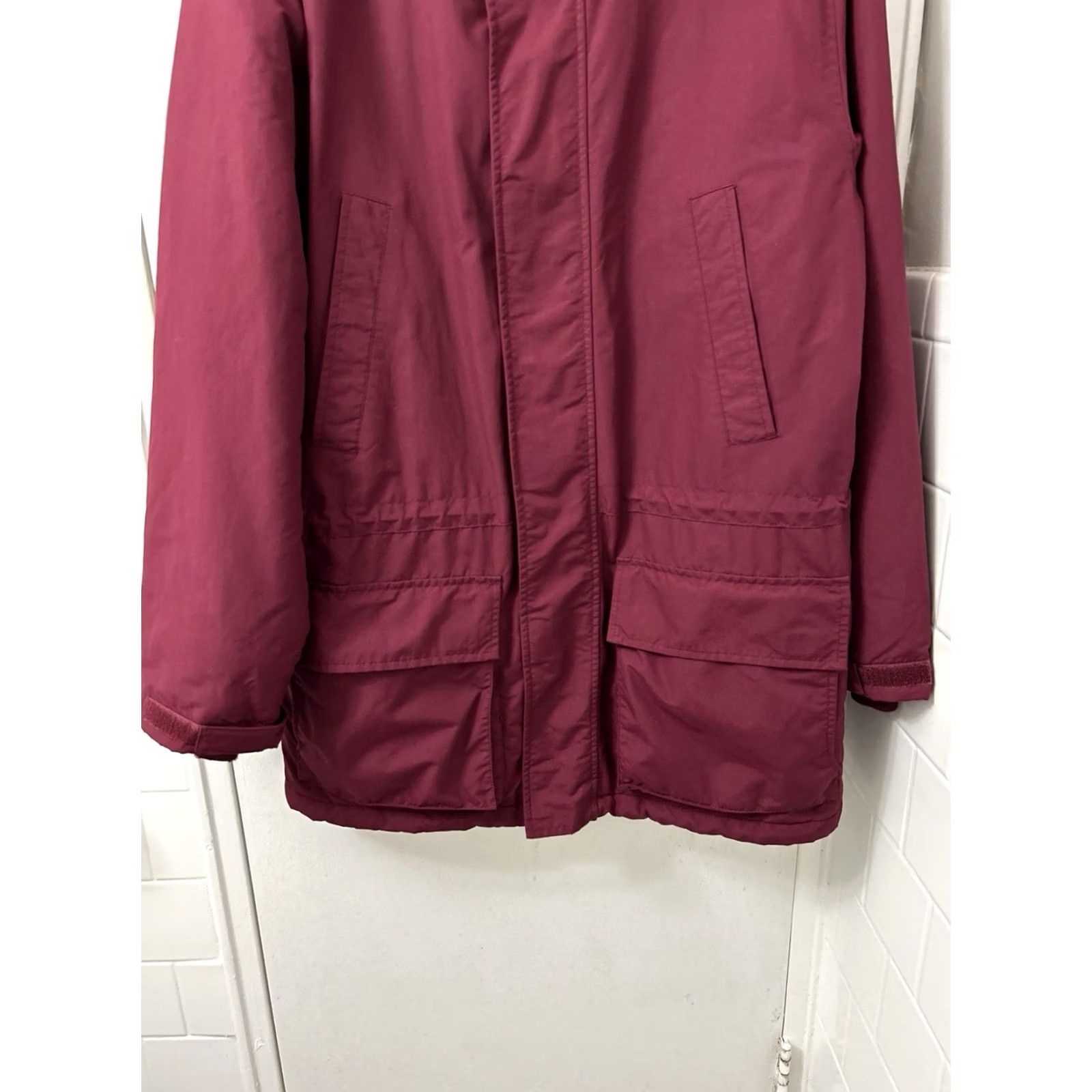Lands' End VINTAGE Lands' End Squall Parka Jacket Mens M Maroon Full Zip Hooded Insulated Lined Pockets Fall Winter Regular Size M Mens Size US M / EU 48-50 / 2 - 3 Thumbnail