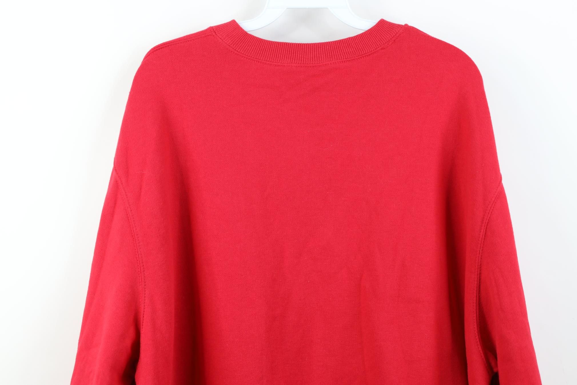 Vintage Deadstock Vintage 90s Streetwear Crewneck Sweatshirt Red Size US XXL / EU 58 / 5 - 10 Thumbnail