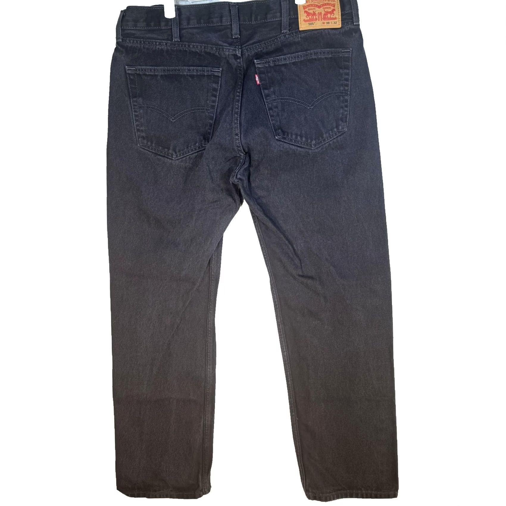 Levi's VINTAGE Levis 505 Jeans Mens 38x32 Black Regular Fit Straight Leg Denim Zip Fly Size US 38 / EU 54 - 2 Thumbnail