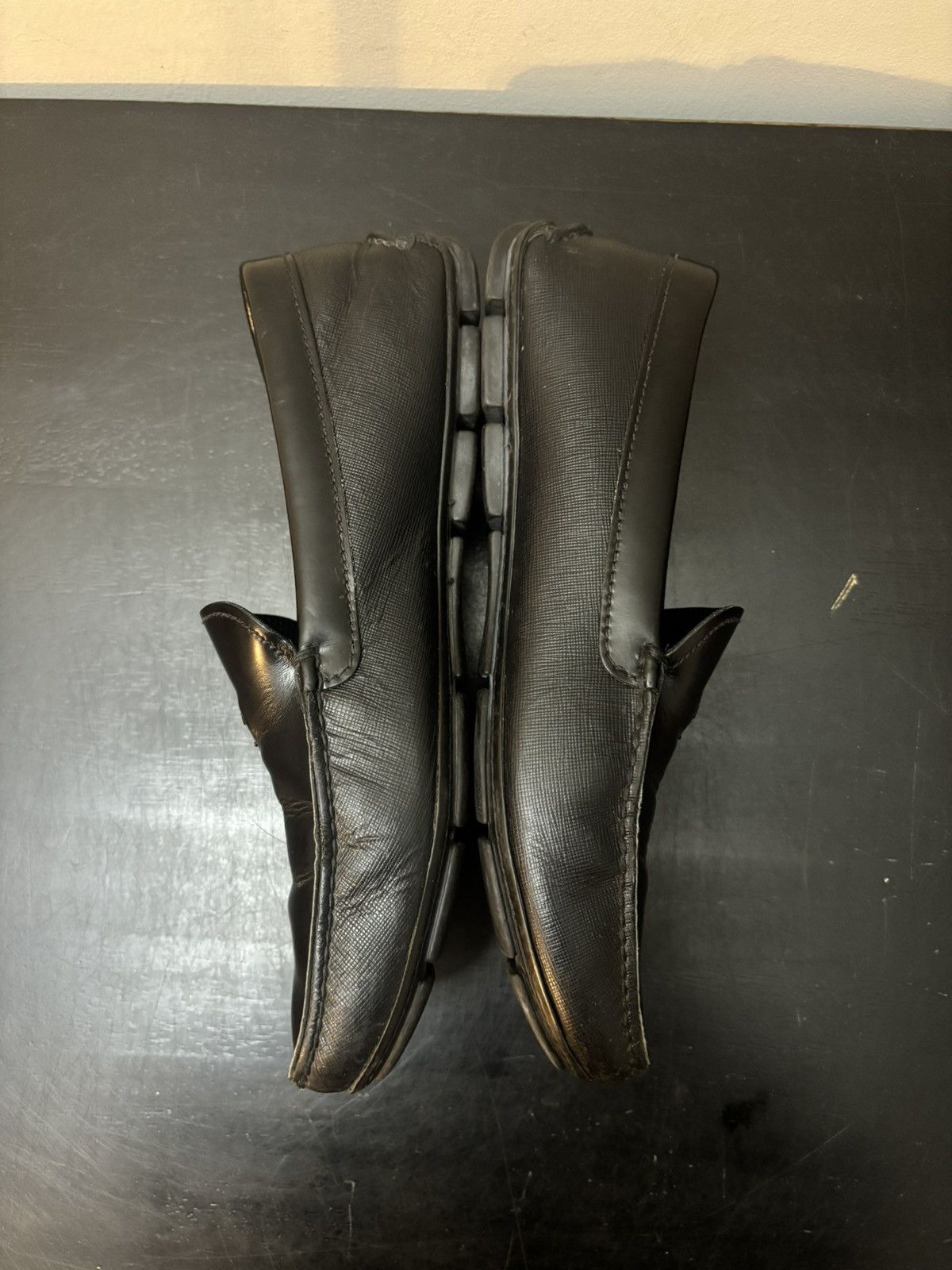 Prada Prada Saffiano Patent Leather Driving Loafer Black Size US 9 / EU 42 - 4 Thumbnail