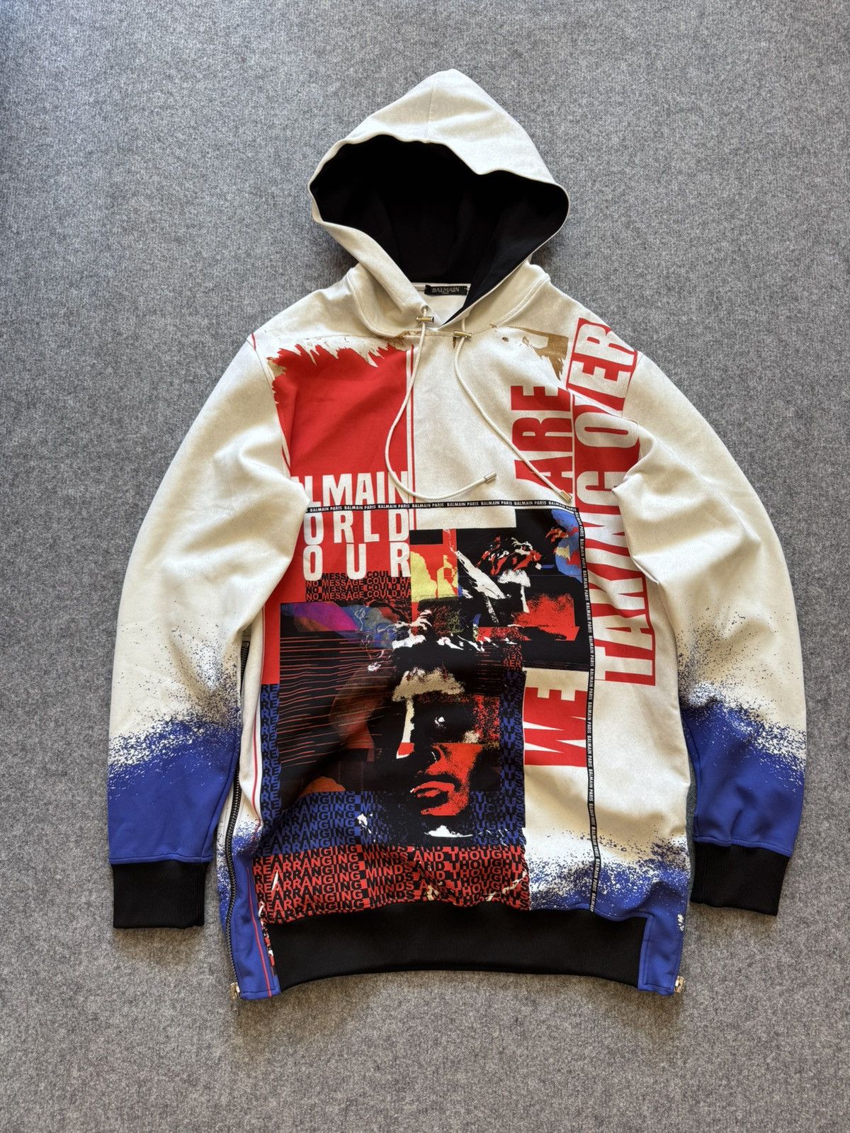 Balmain Side zip printed dress drawstring on the hoodie Balmain Size M / US 6-8 / IT 42-44 - 1 Thumbnail