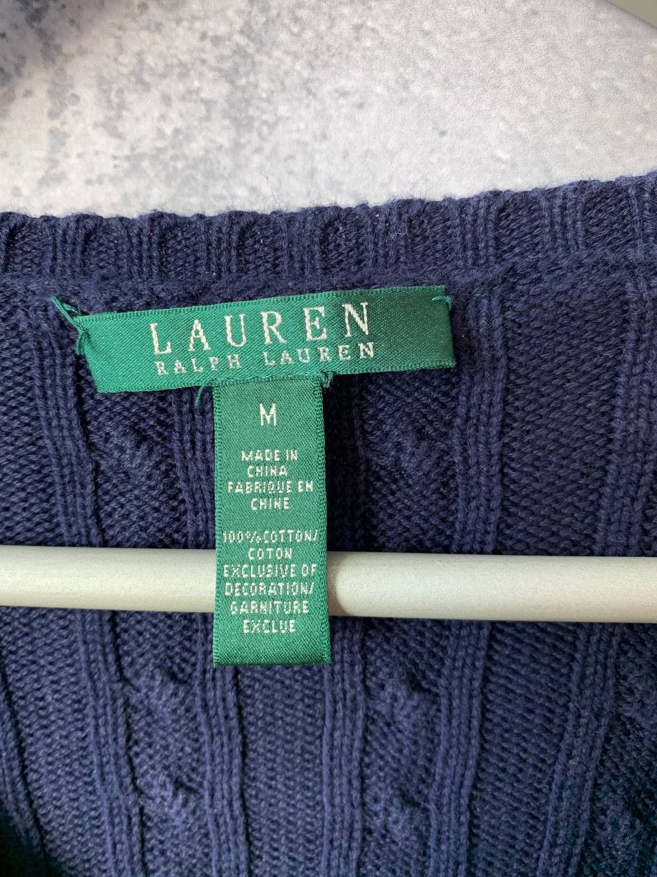 Lauren Ralph Lauren Lauren Ralph Lauren Green Label Cable Knit V-Neck Sweater Size M / US 6-8 / IT 42-44 - 8 Thumbnail