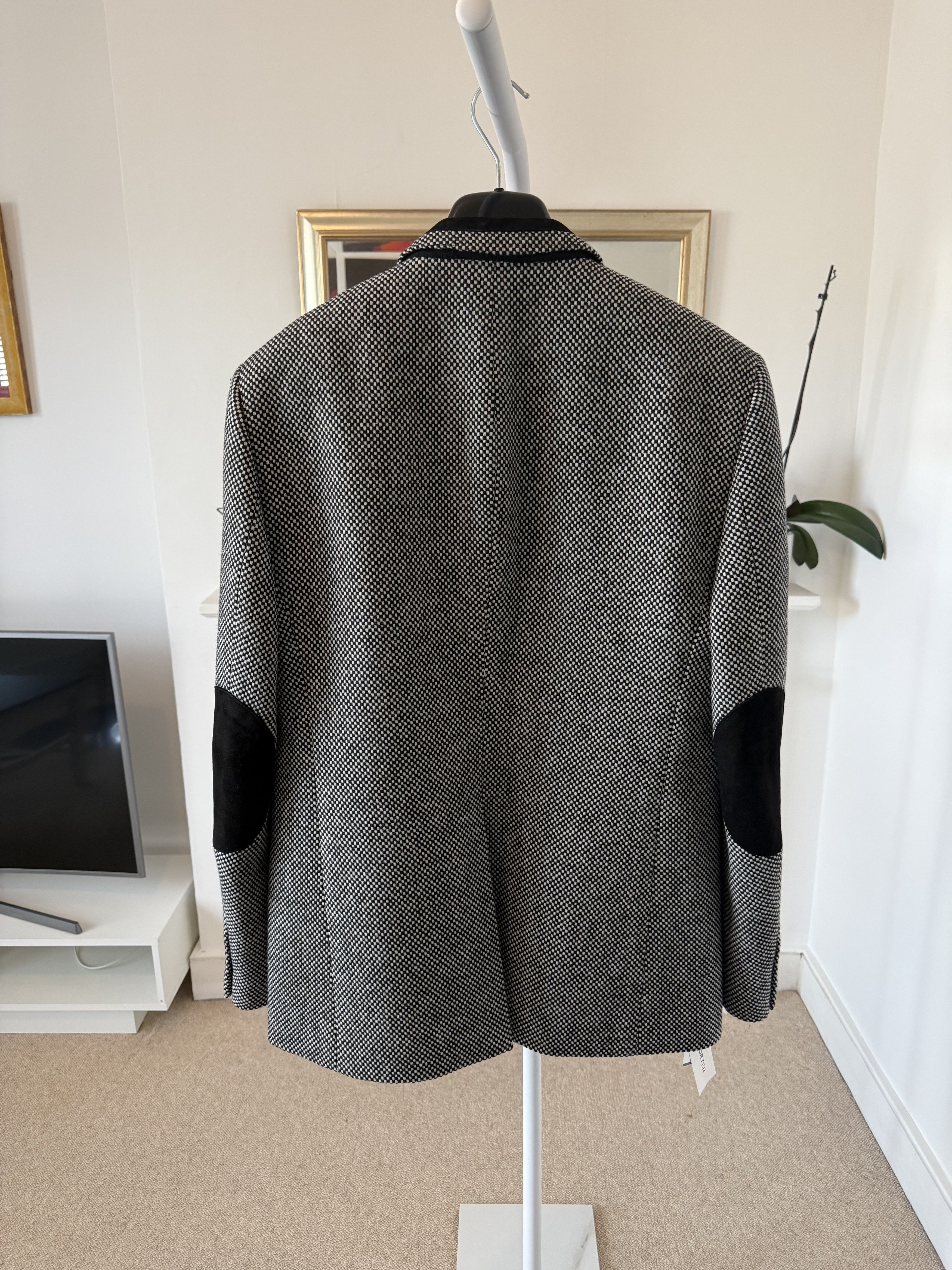 Saint Laurent Paris SS19 Saint Laurent Black and Off-White Tweed Allure Blazer Size 52R - 11 Thumbnail