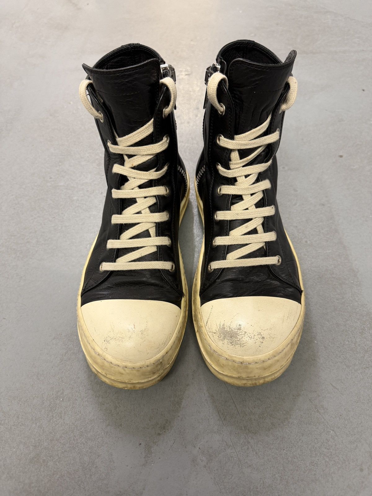 Rick Owens Rick Owens Mainline Leather Ramones High Top Sneakers Size US 7 / EU 40 - 2 Thumbnail