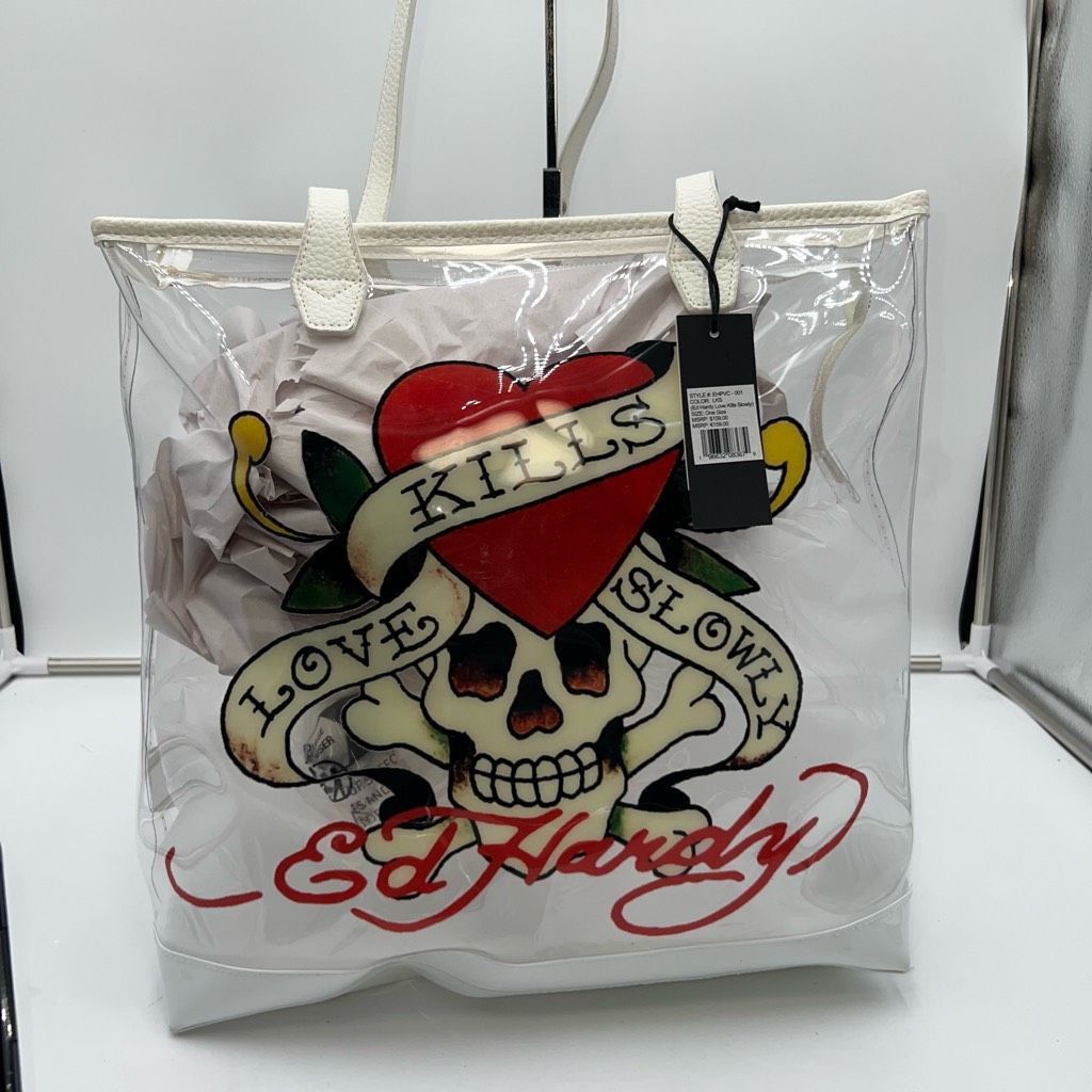 Ed Hardy Ed Hardy “Love Kills Slowly” Anti Valentine See Through Tote Size ONE SIZE - 1 Thumbnail