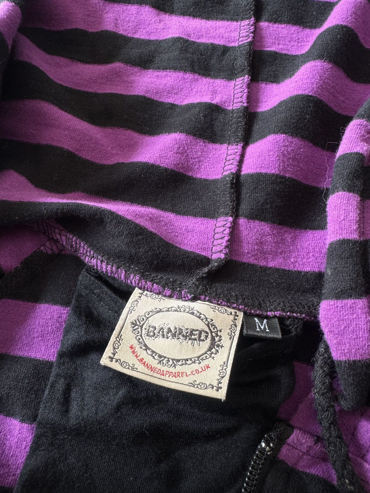 Japanese Brand Vintage Devil’s Ears Striped Secret Pocket Y2K Zip Hoodie Size S / US 4 / IT 40 - 5 Thumbnail