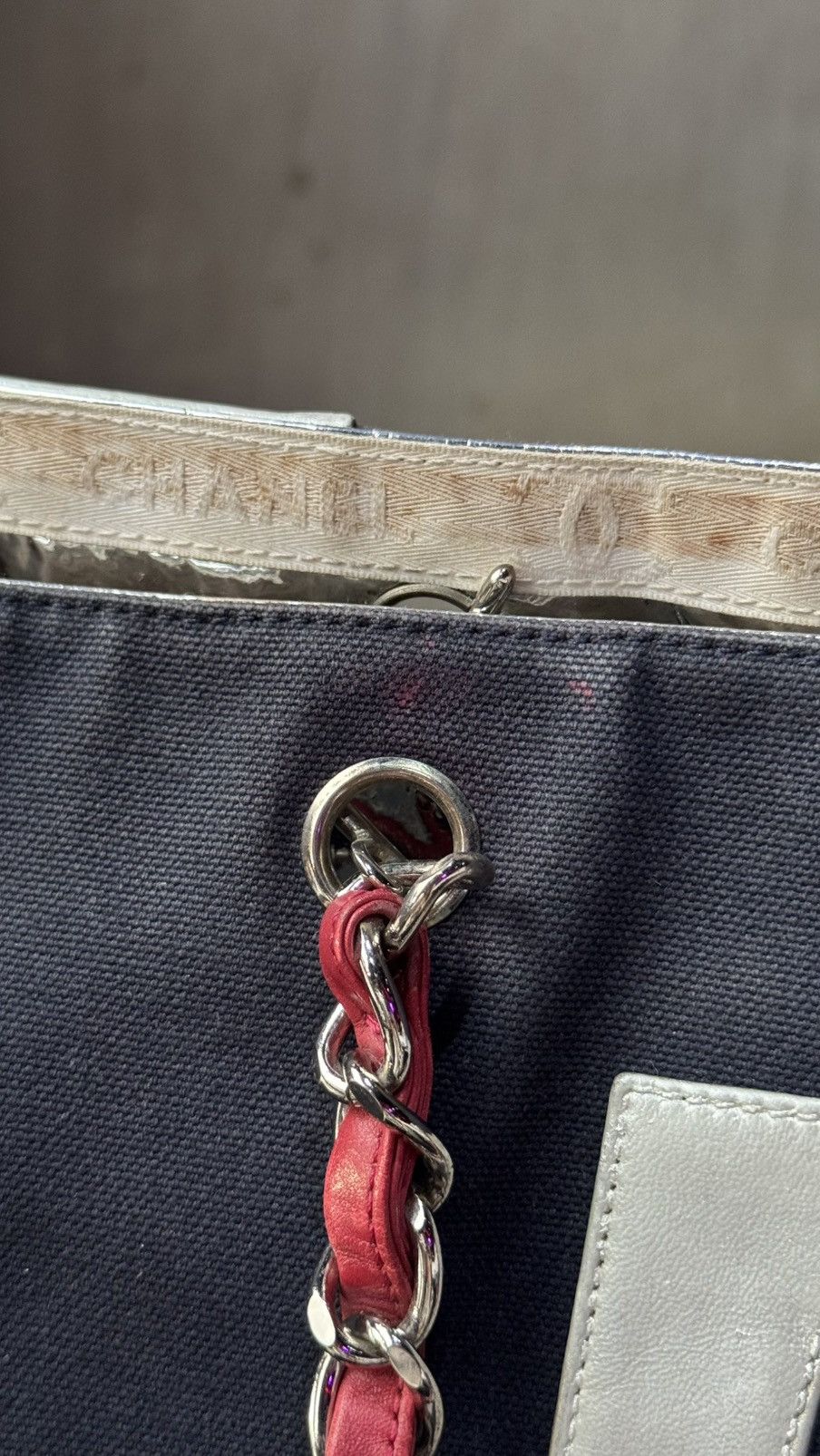 Chanel Chanel Tote “5” in Navy Blue Canvas And Quilted Silver Size ONE SIZE - 10 Thumbnail