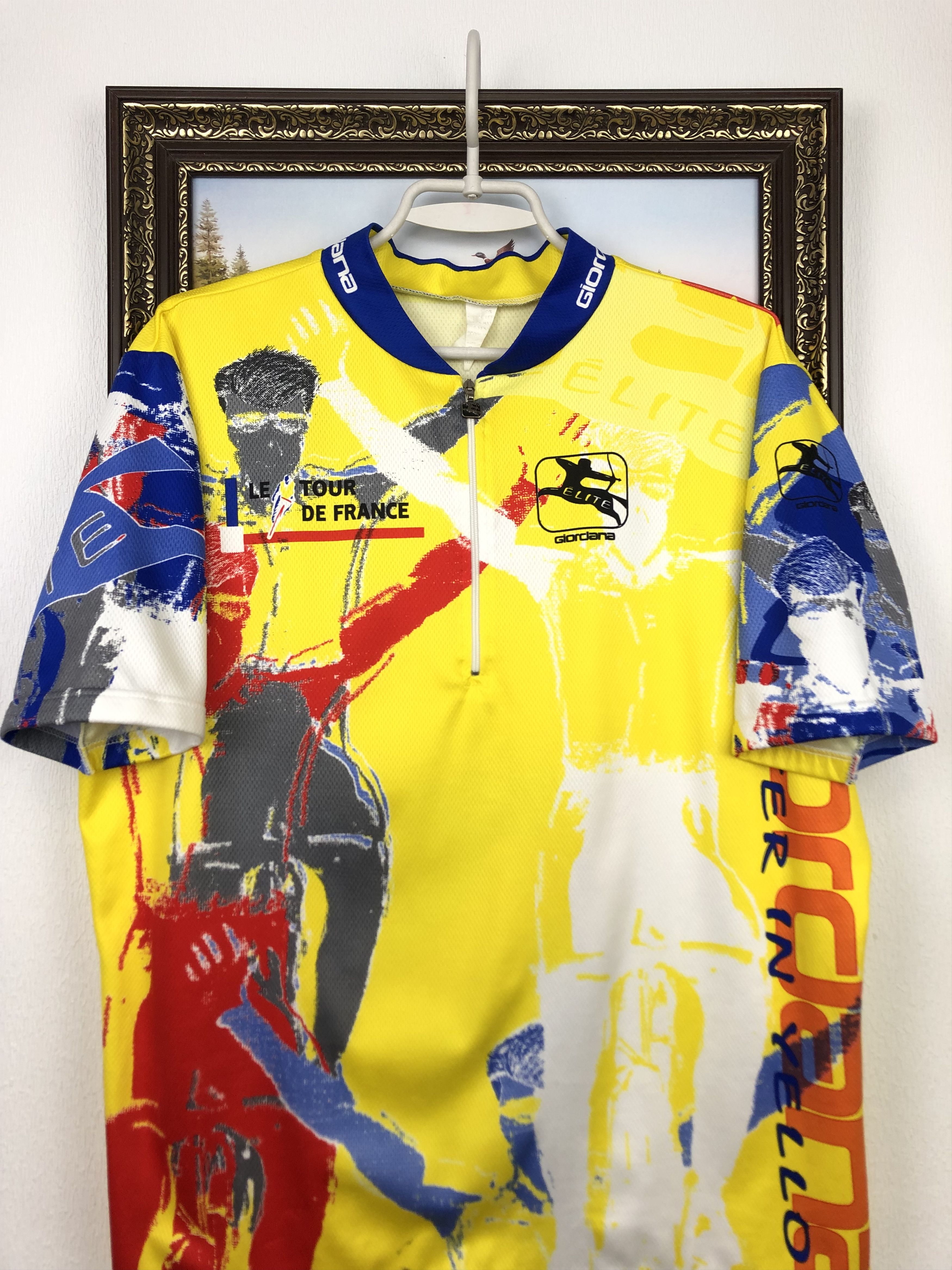 Vintage Vintage Giordana Tour De France Cycling Jersey Yellow Shirt Size US L / EU 52-54 / 3 - 2 Thumbnail