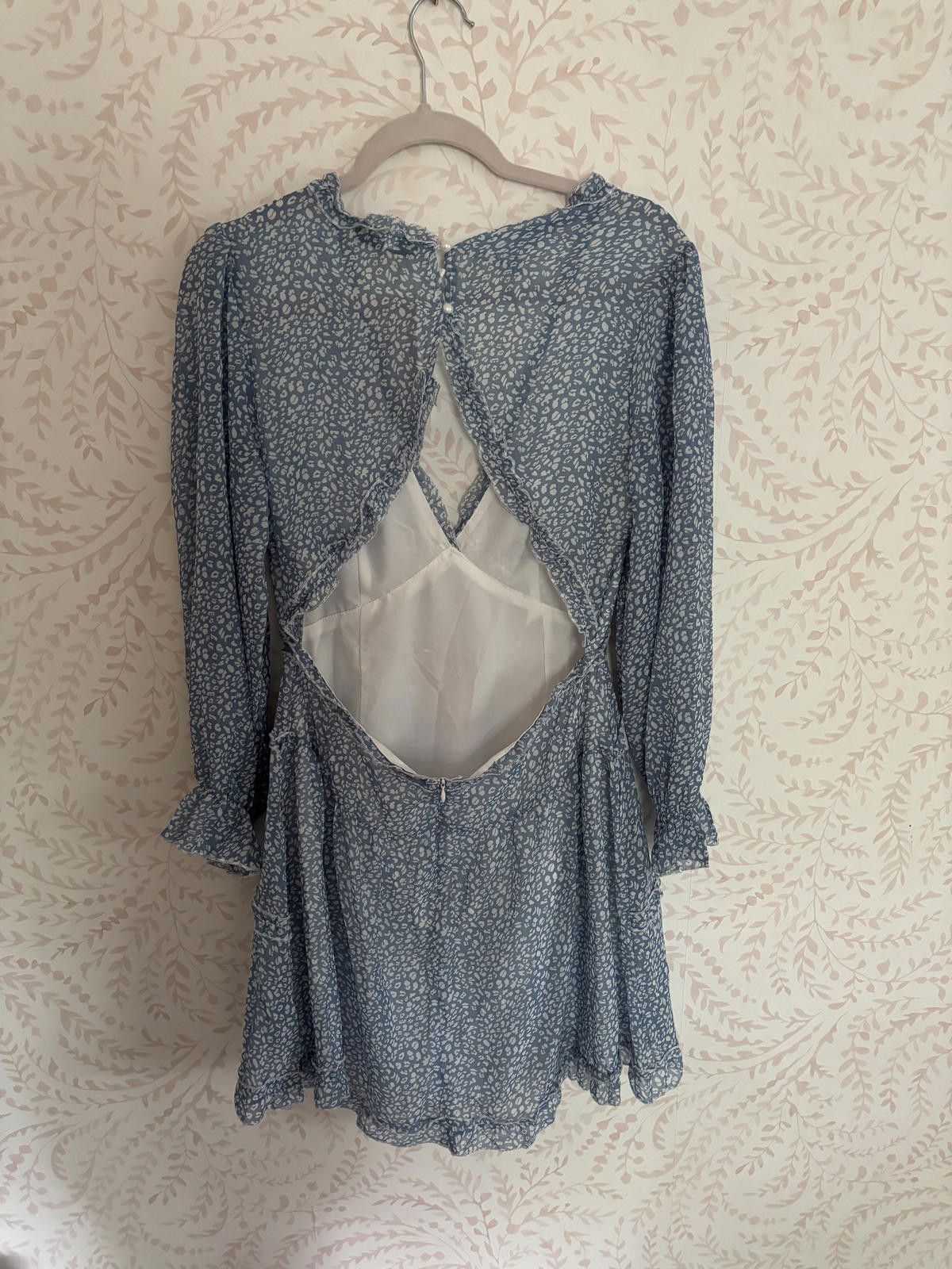 Designer NWT open back floral semi-sheer dress by Sucrefas Size L / US 10 / IT 46 - 3 Thumbnail