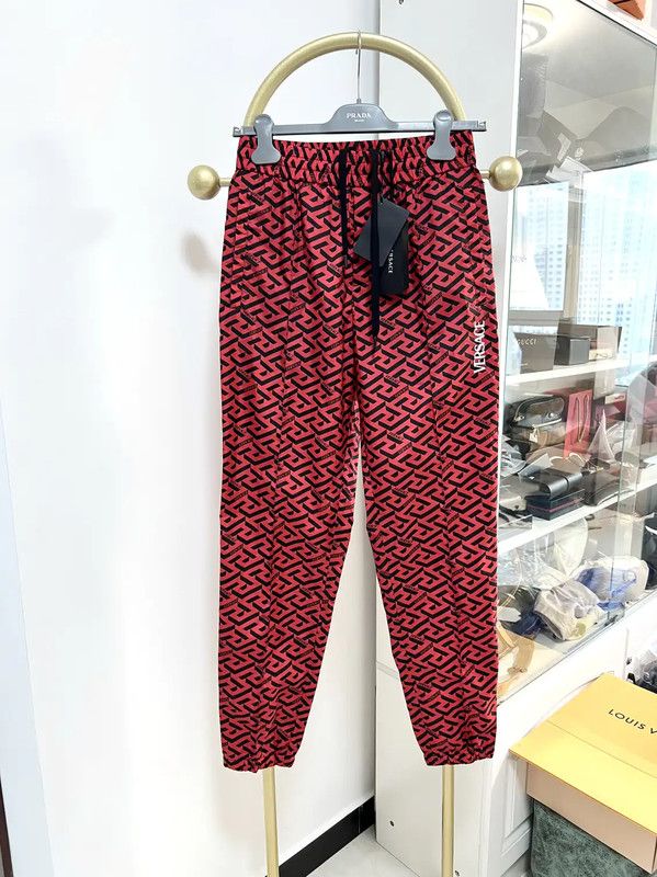 Versace Versace Summer Red Polyester Casual Pants 0089 Size US 26 / EU 42 - 1 Thumbnail