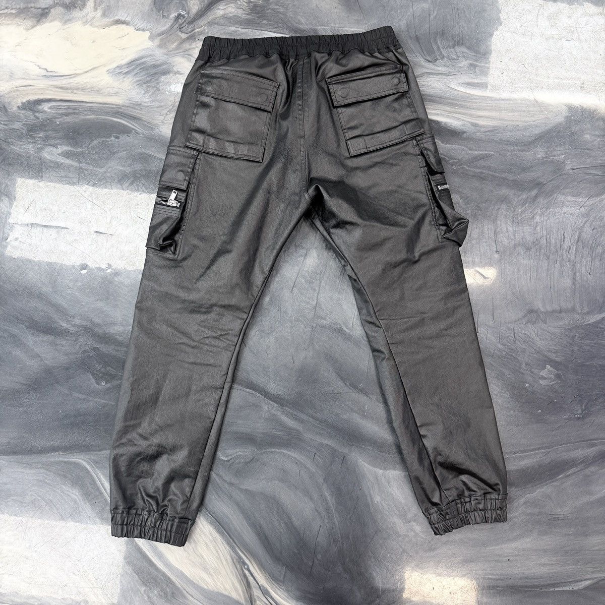 Rick Owens Rick Owens Mastodon Waxed Drawstring Cargo Pants Size US 33 - 2 Thumbnail