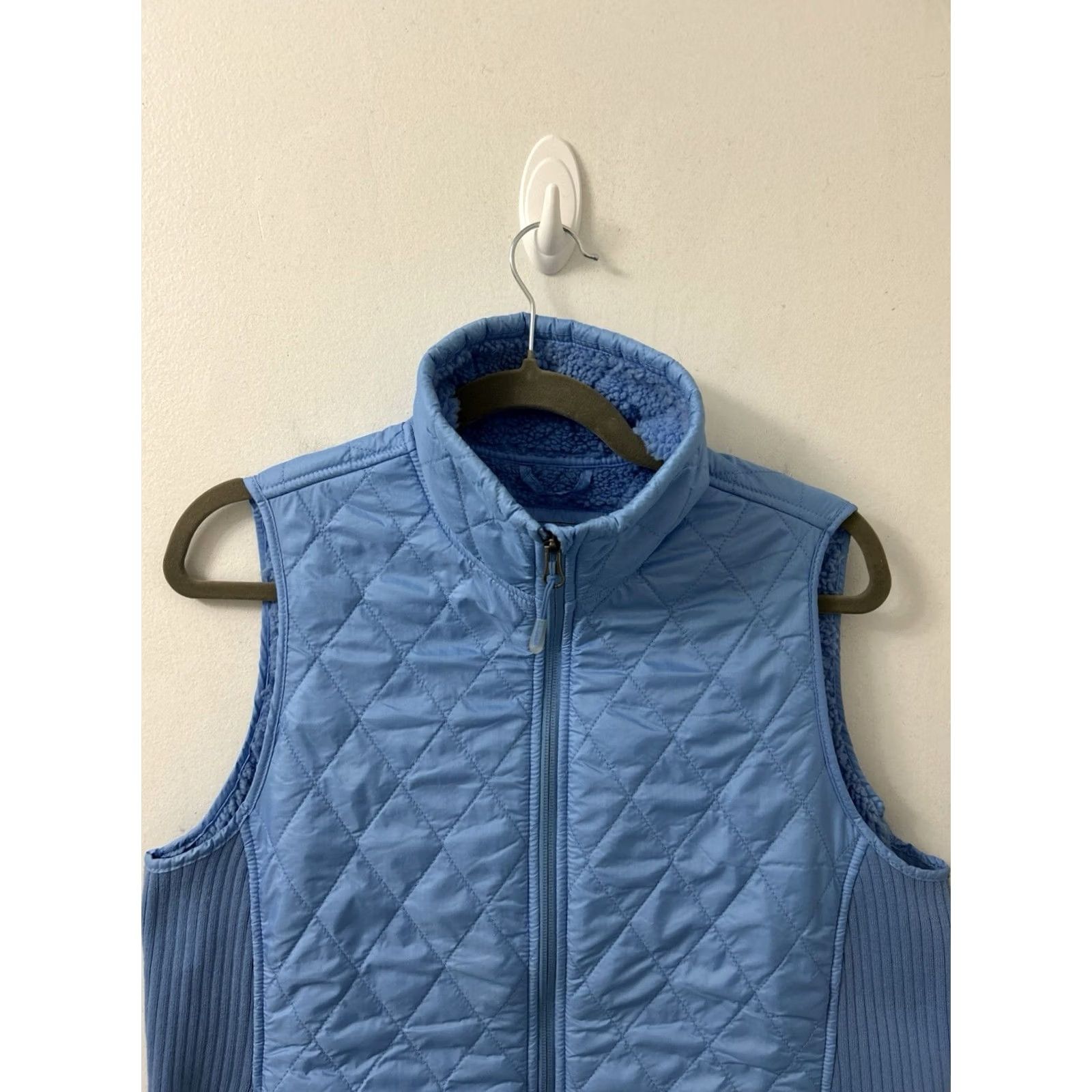 Vintage LL Bean Jacket Womens M Blue Quilted Vest Full Zip Fleece Lined YKK Size M / US 6-8 / IT 42-44 - 2 Thumbnail